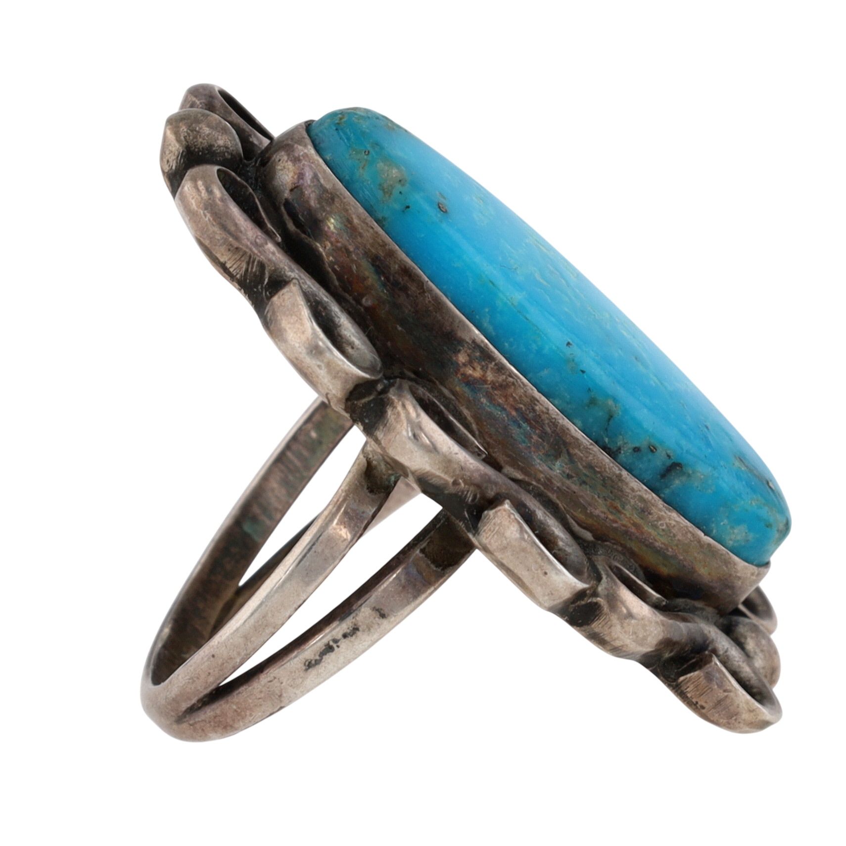 Vintage Navajo Sterling Turquoise Ring Sz 4.5