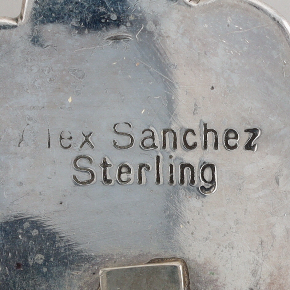 Alex Sanchez Navajo Sterling White Buffalo Earrings