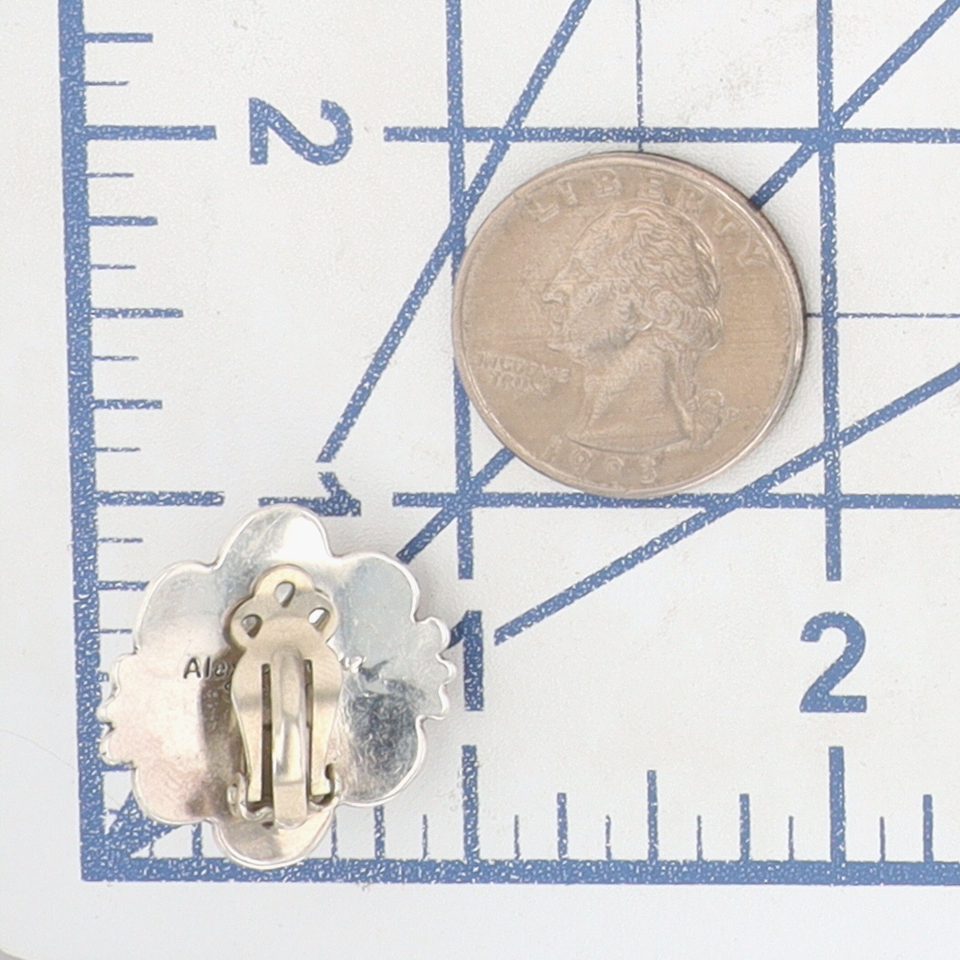 Alex Sanchez Navajo Sterling White Buffalo Earrings