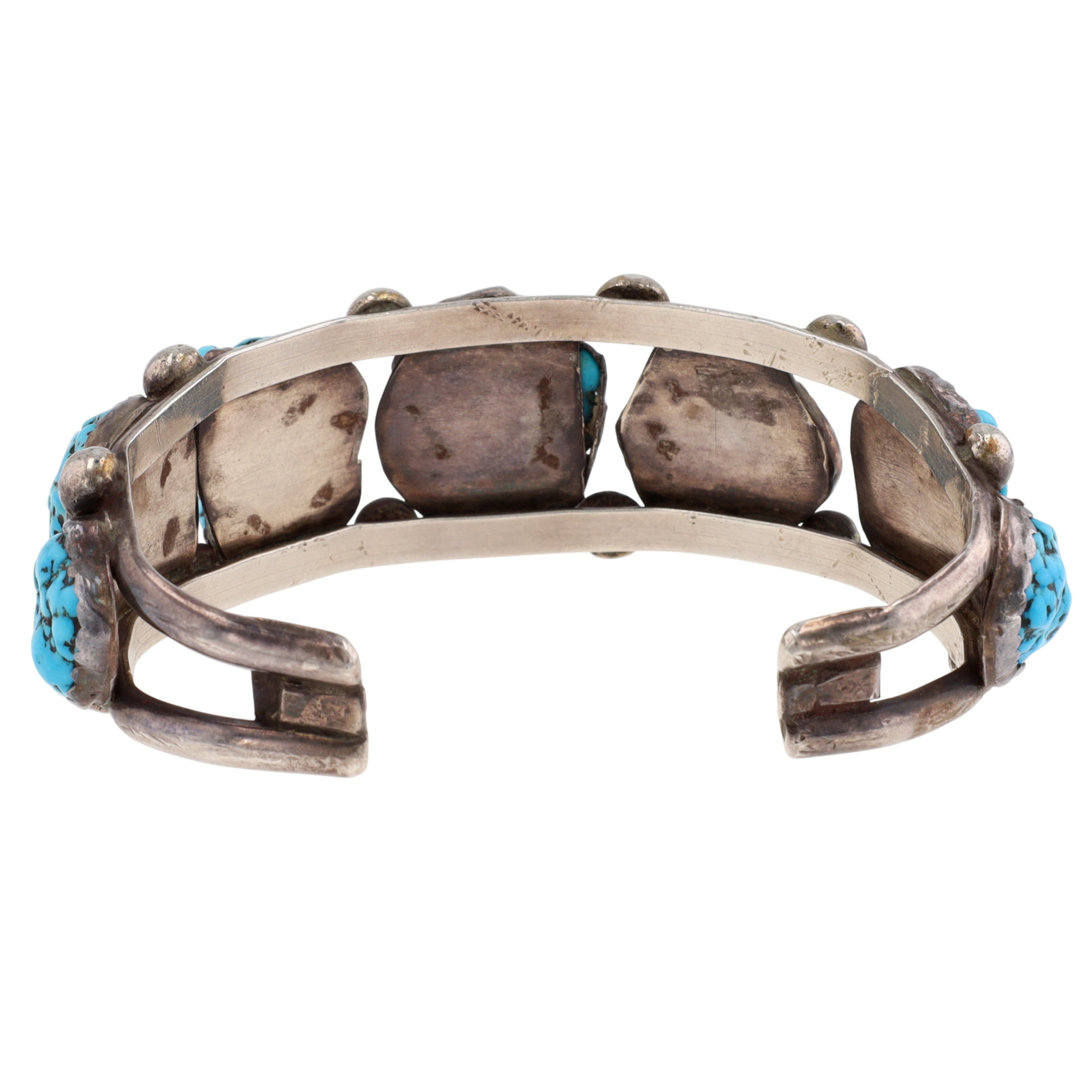 Vintage Navajo Sterling Seafoam Turquoise Cuff Bracelet