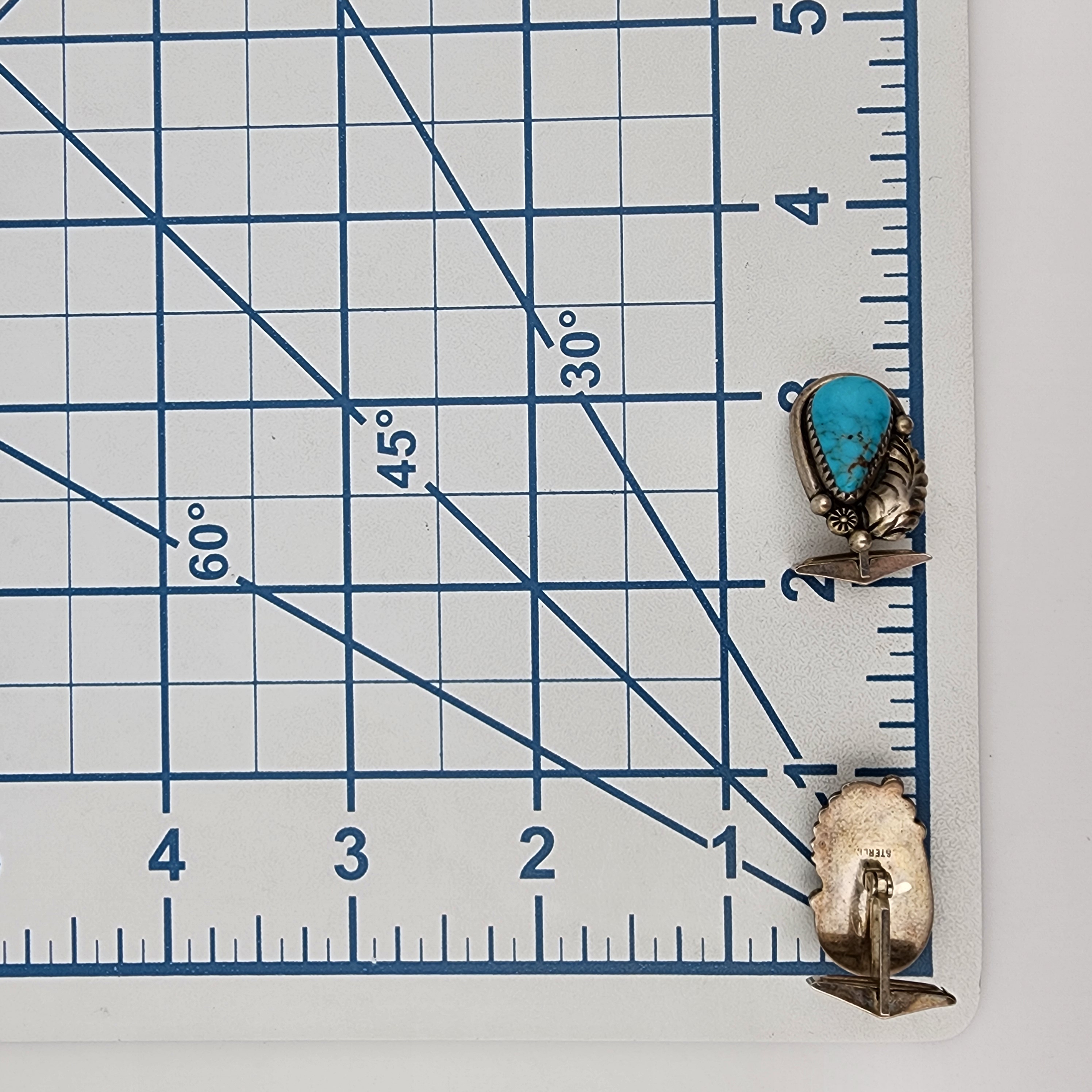 Vintage Navajo Sterling Turquoise Cufflinks