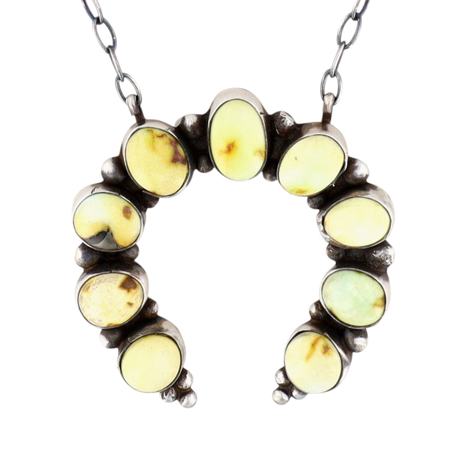 Arthur Brugge Navajo Sterling Palomino Turquoise Naja Necklace