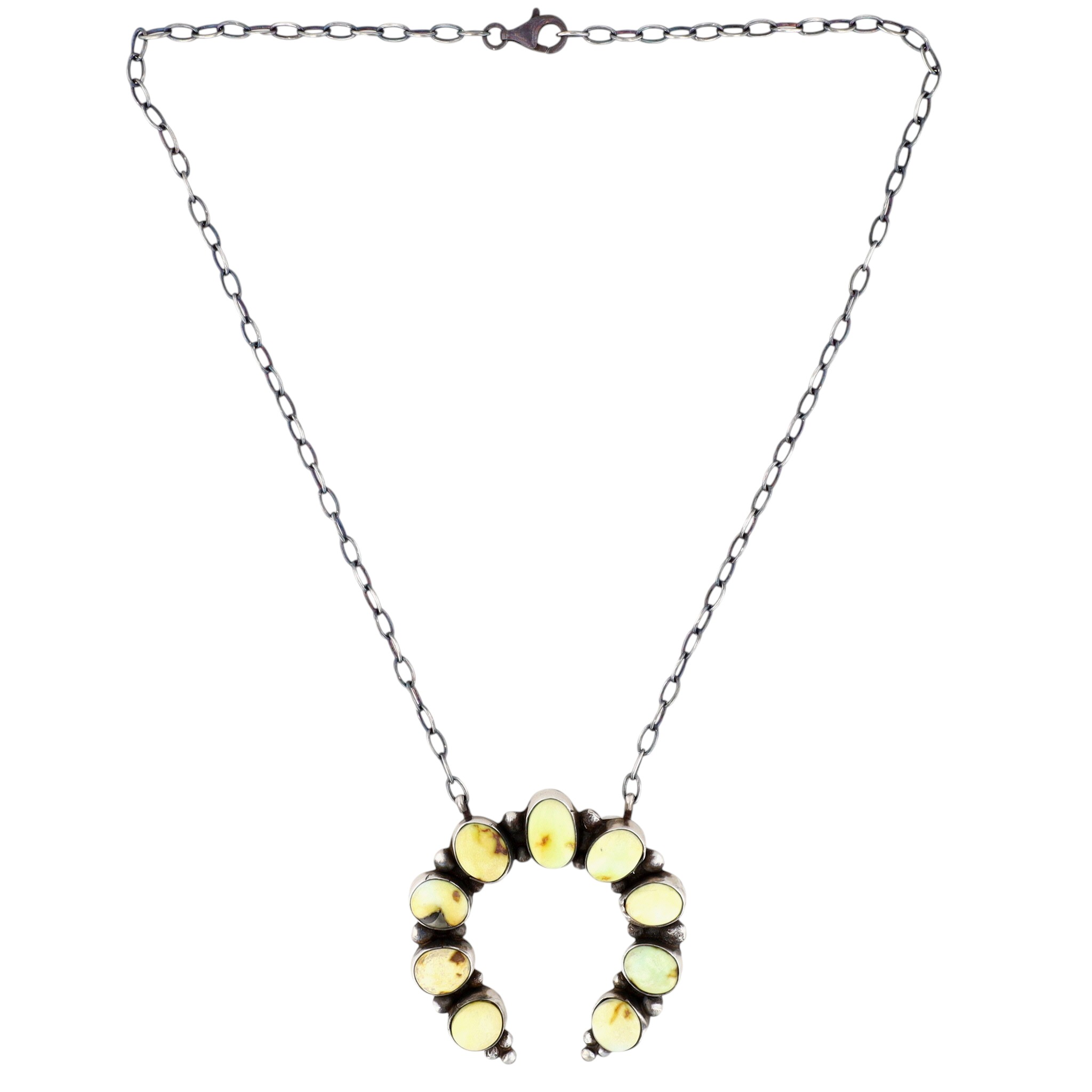 Arthur Brugge Navajo Sterling Palomino Turquoise Naja Necklace
