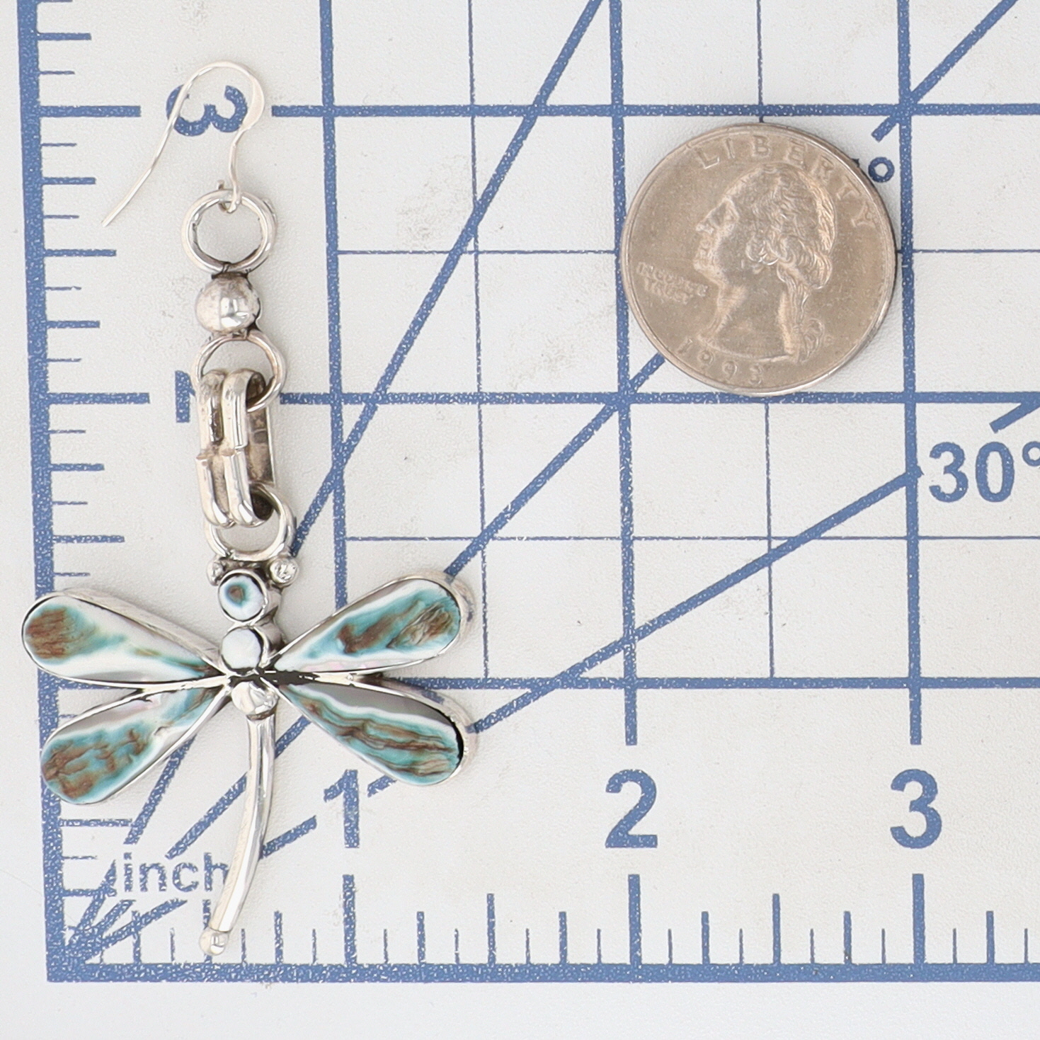 Angus Ahiyite Zuni Sterling Dragonfly Earrings