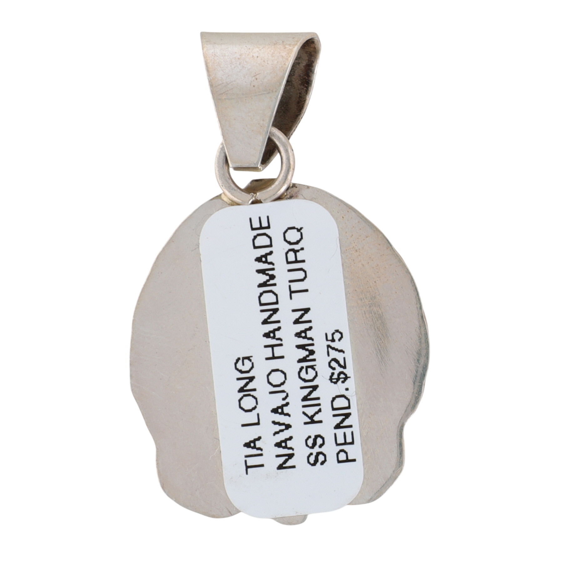 Tia Long Navajo Sterling Kingman Turquoise Pendant