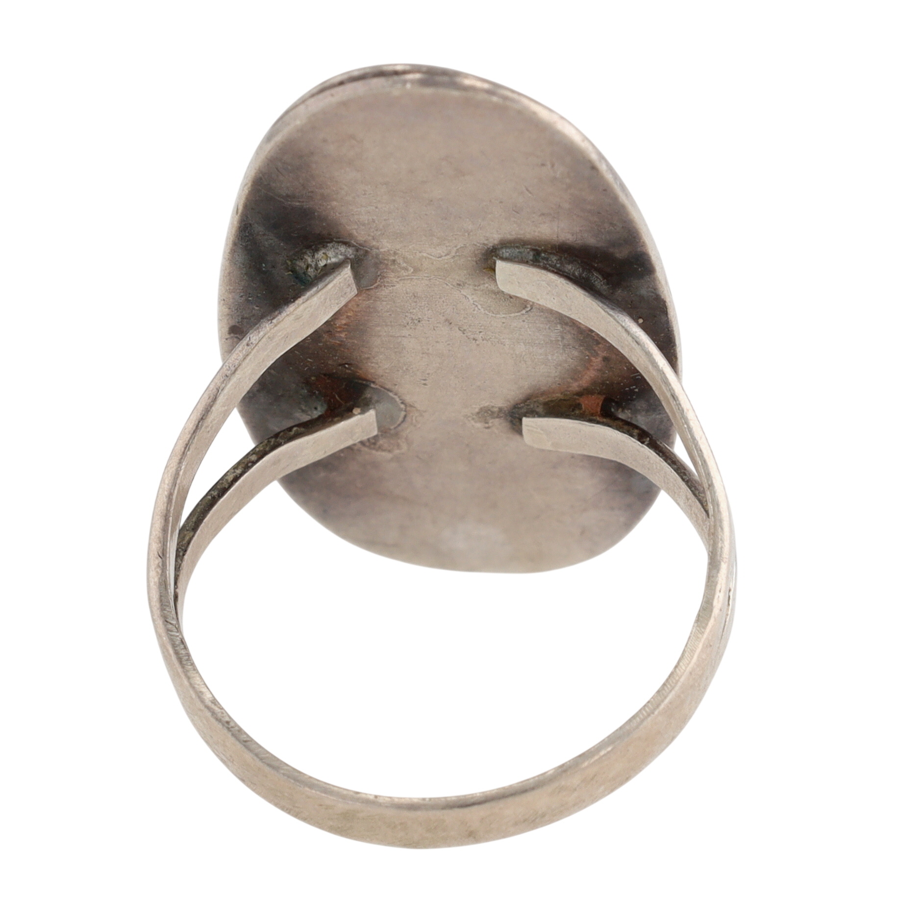 Vintage Navajo Sterling Turquoise Shadowbox Ring Sz 9.5