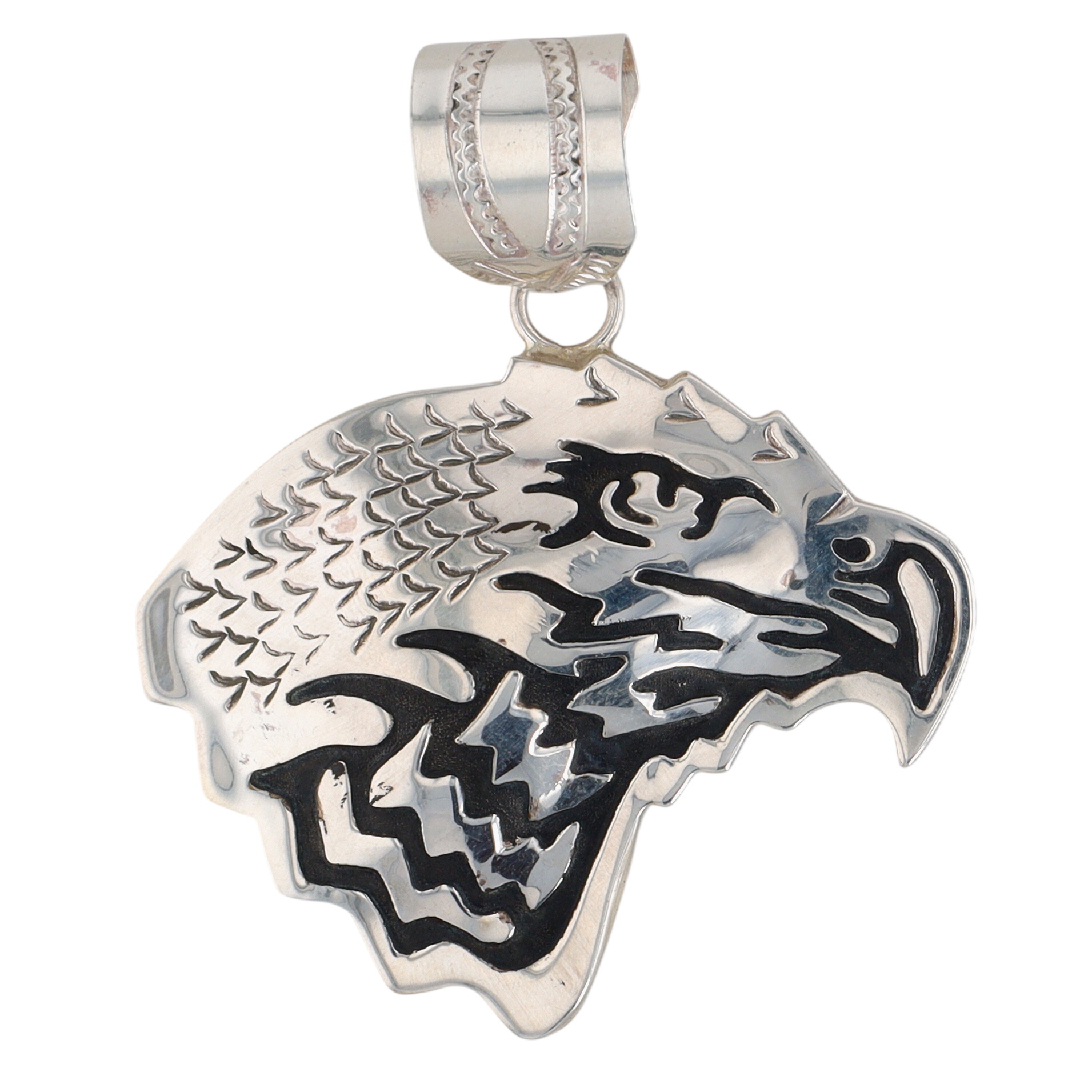Alonzo Mariano Navajo Sterling Stamped Eagle Pendant