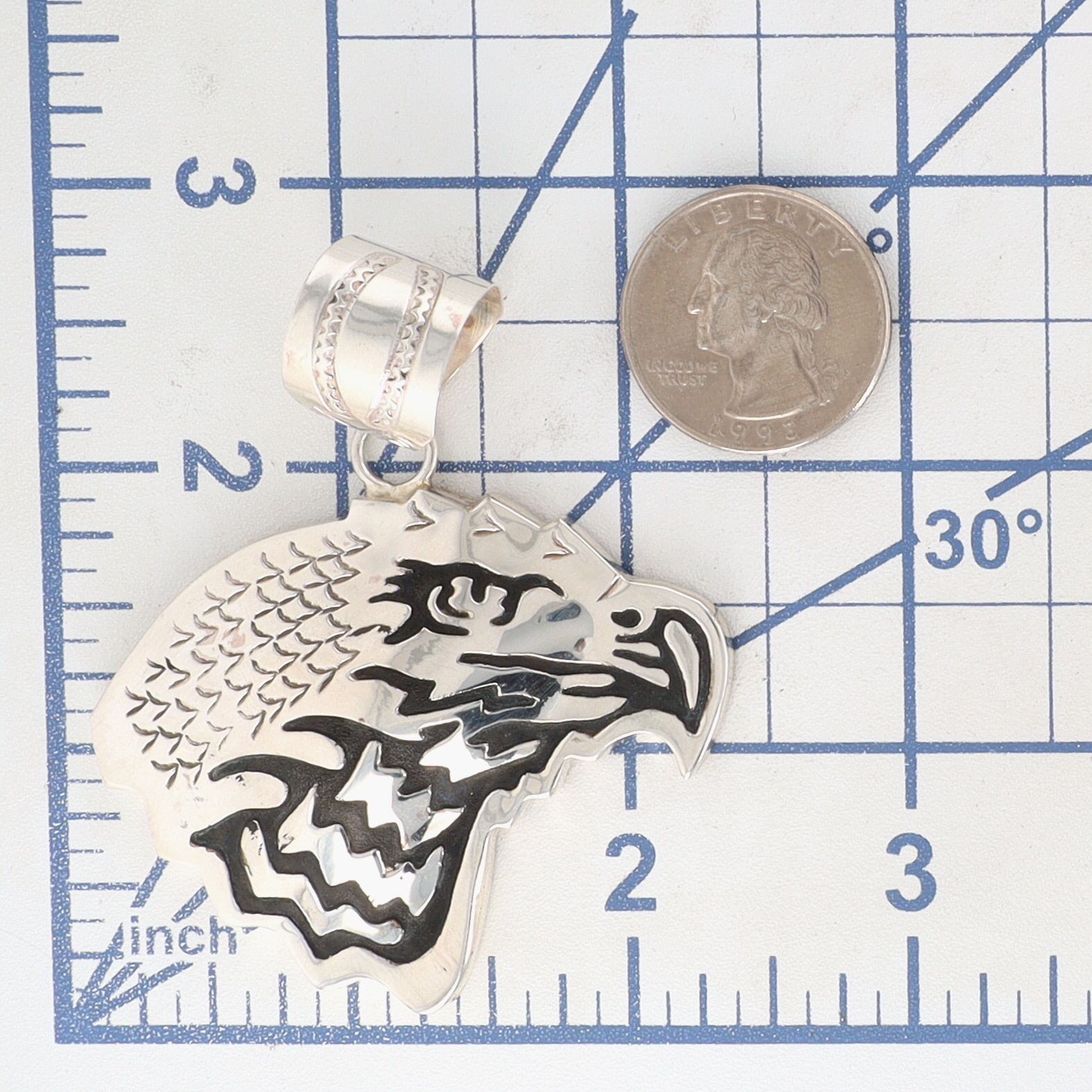 Alonzo Mariano Navajo Sterling Stamped Eagle Pendant
