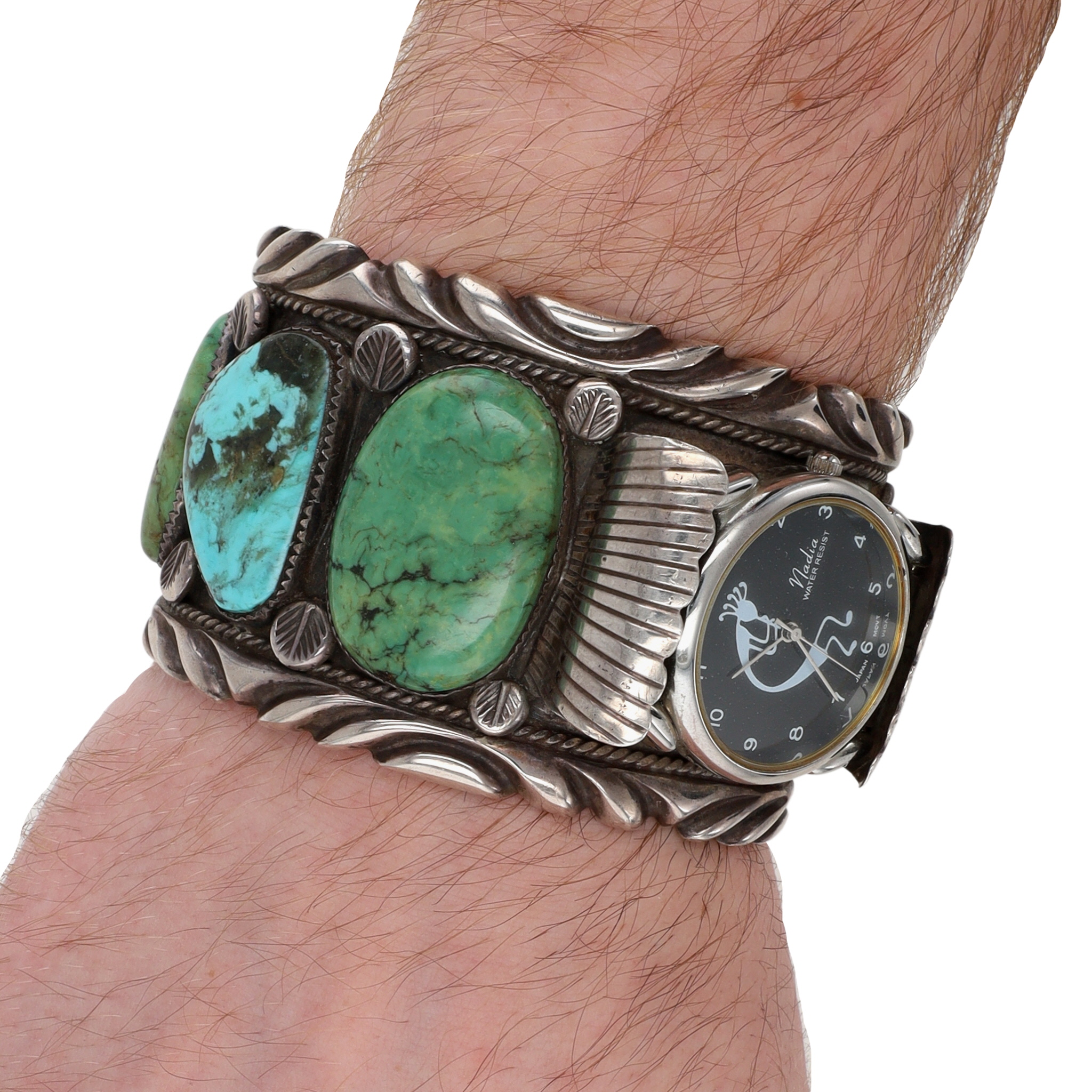 Ben Touchine Navajo Huge Sterling Turquoise Cuff Bracelet