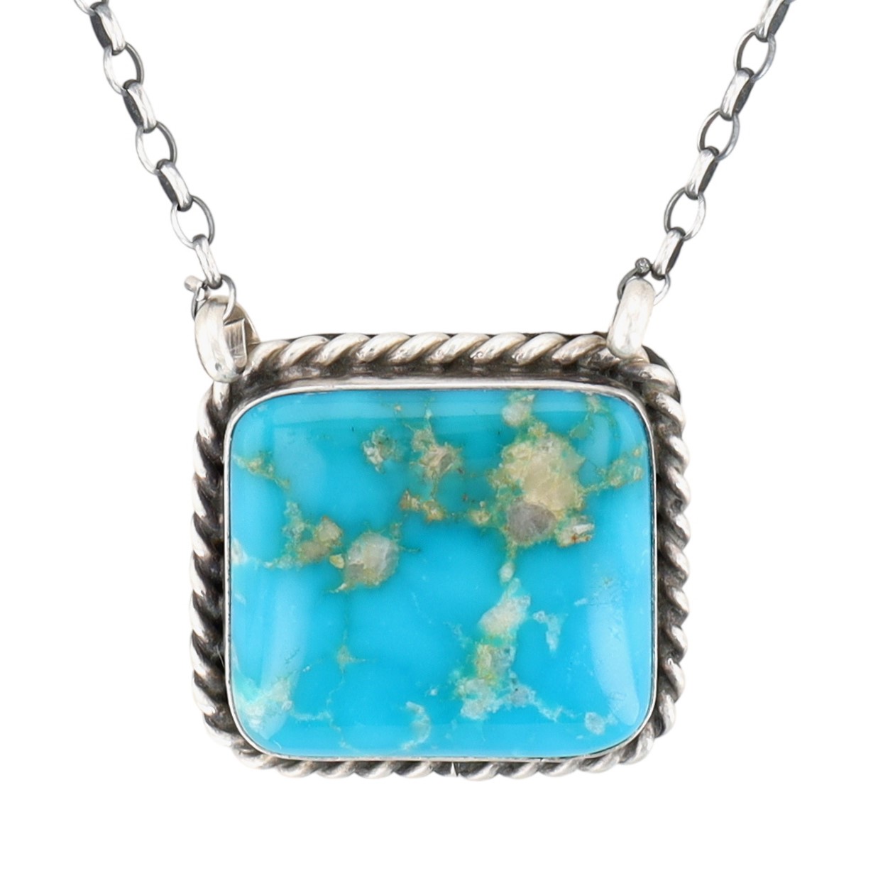 Augustine Largo Navajo Sterling Turquoise Bar Necklace