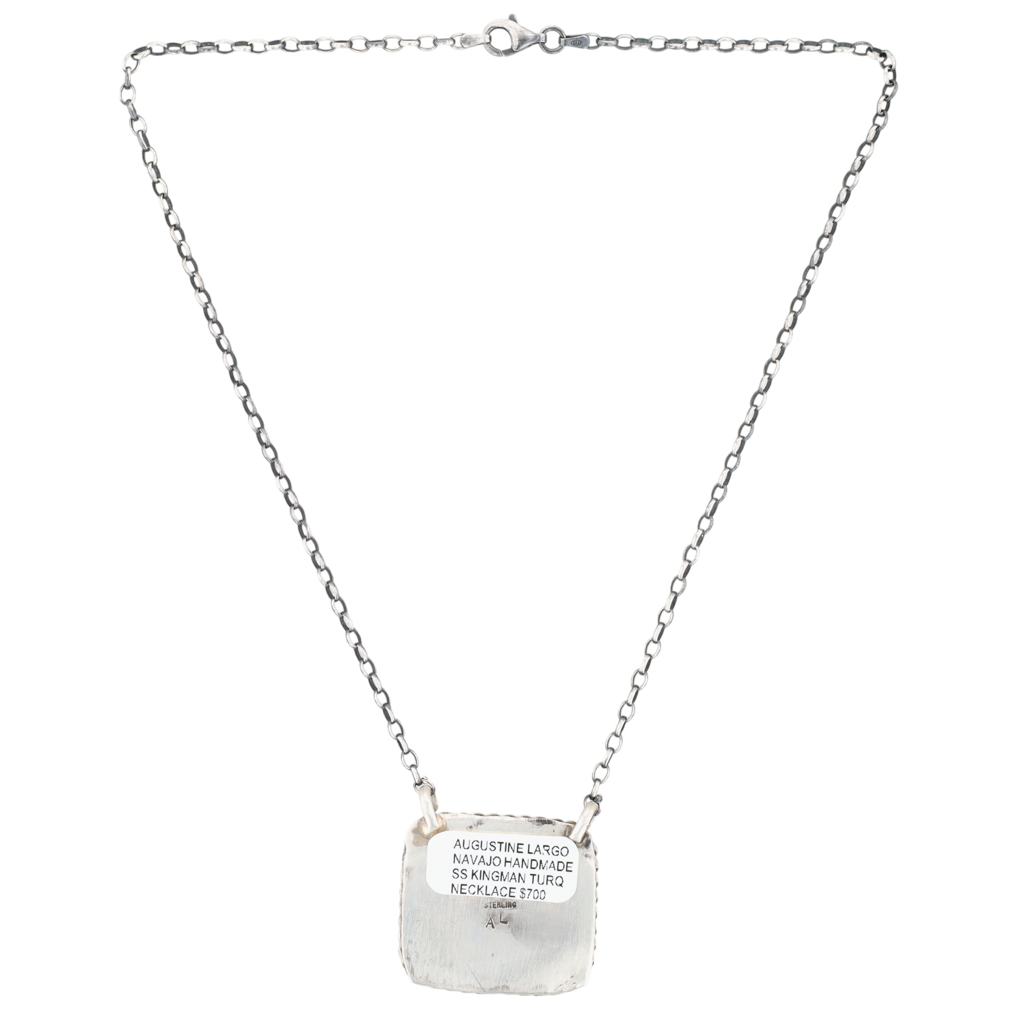 Augustine Largo Navajo Sterling Turquoise Bar Necklace