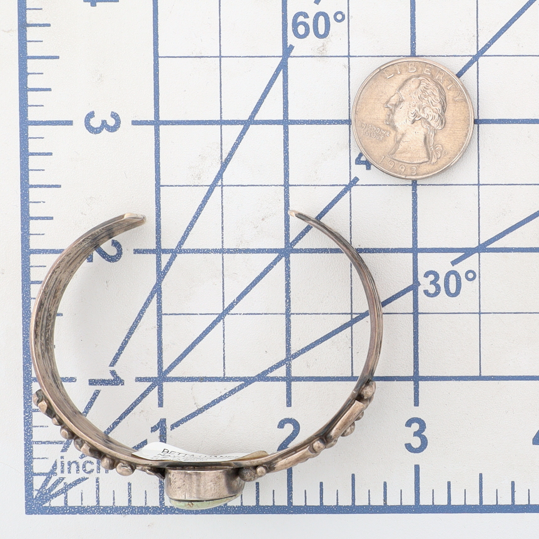 Betta Lee Navajo Sterling Thunder Mountain Turquoise Cuff Bracelet