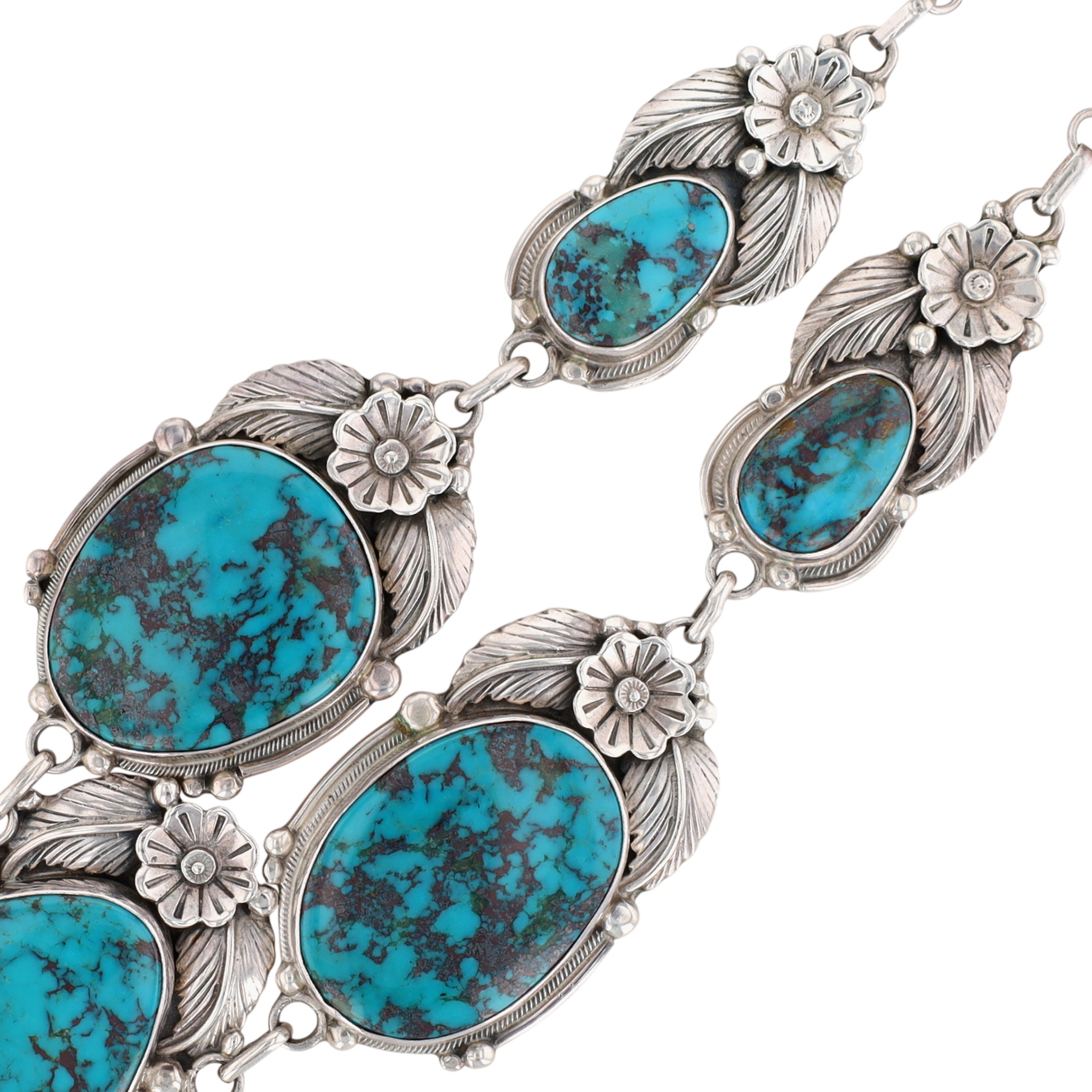 Roie Jaque Navajo Sterling Turquoise Station Necklace