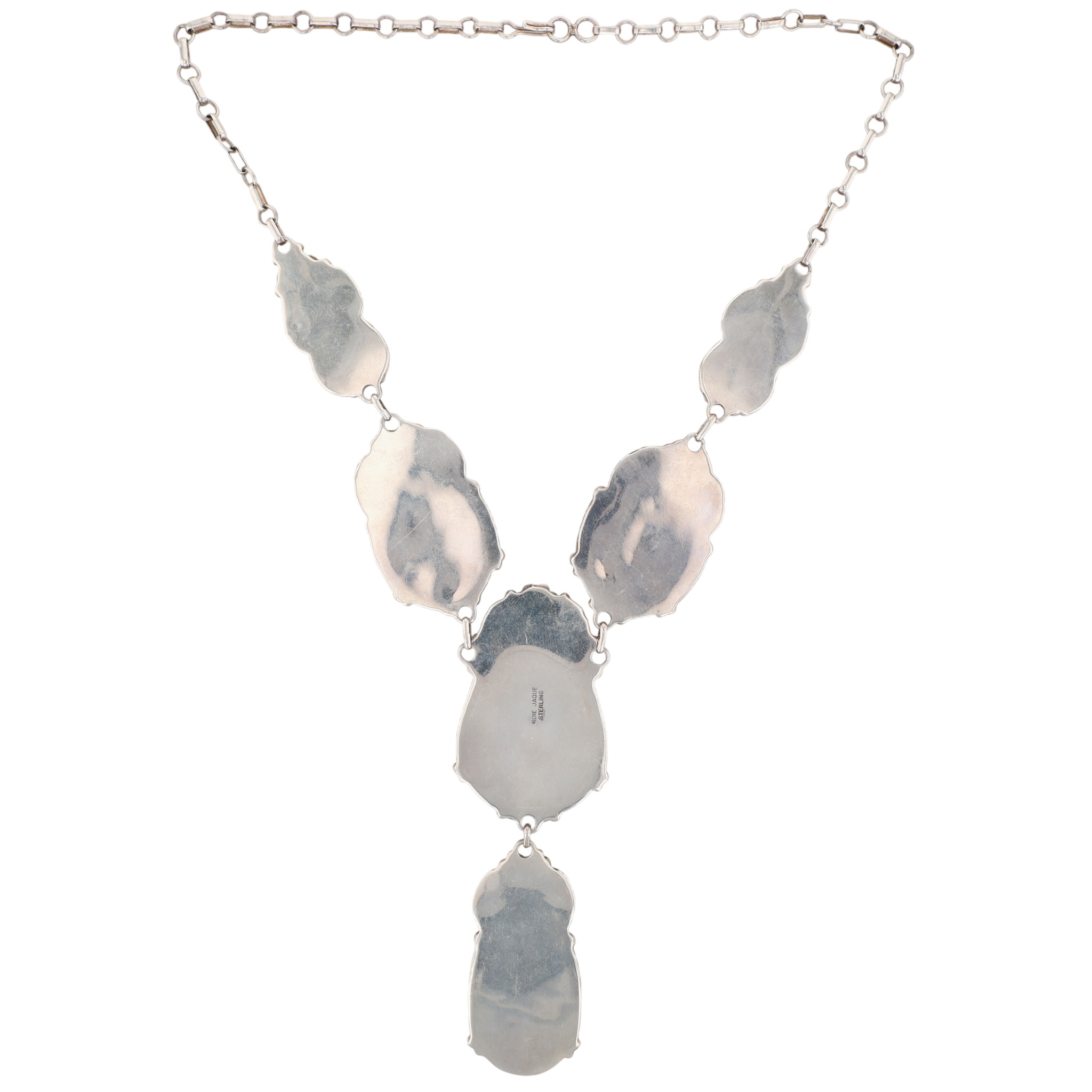 Roie Jaque Navajo Sterling Turquoise Station Necklace