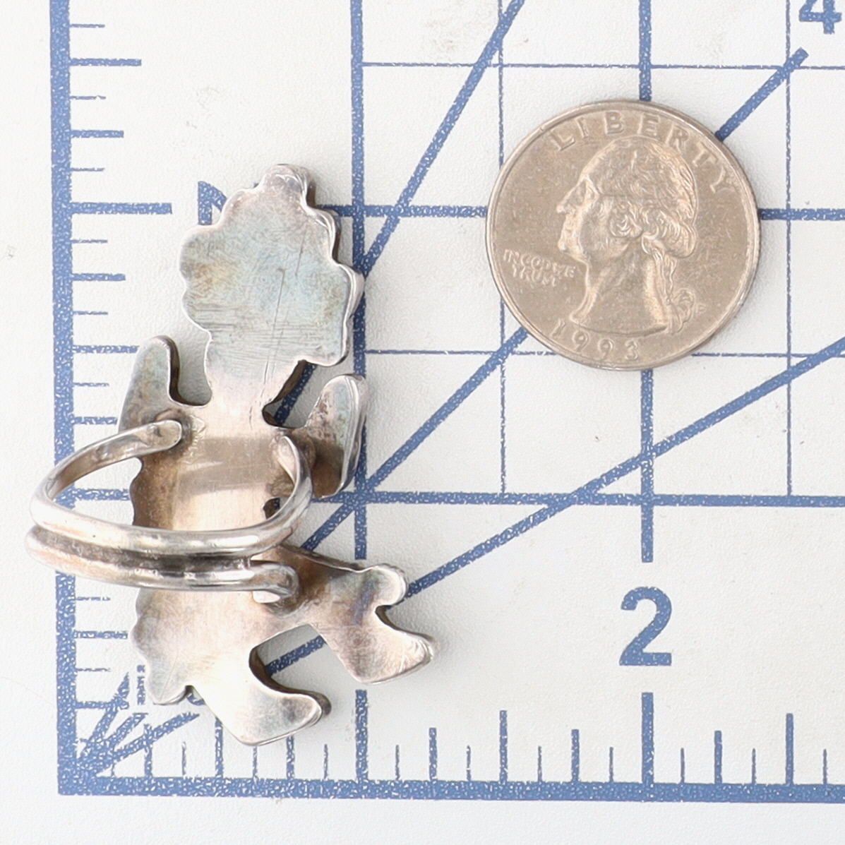 Vintage Zuni Sterling Multi-Stone Inlay Rainbow Man Ring Sz 8.5
