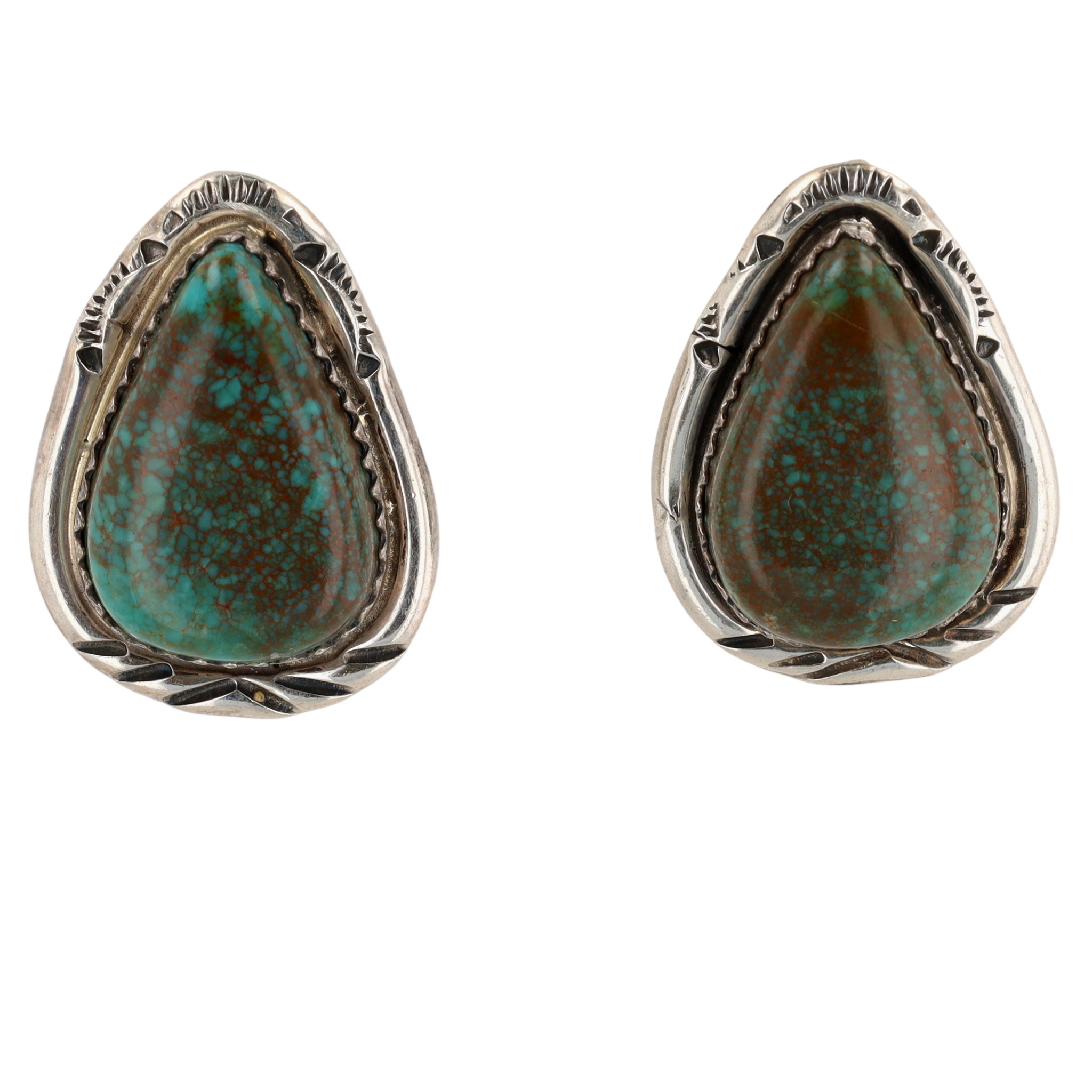 Signed Navajo Sterling Turquoise Earrings