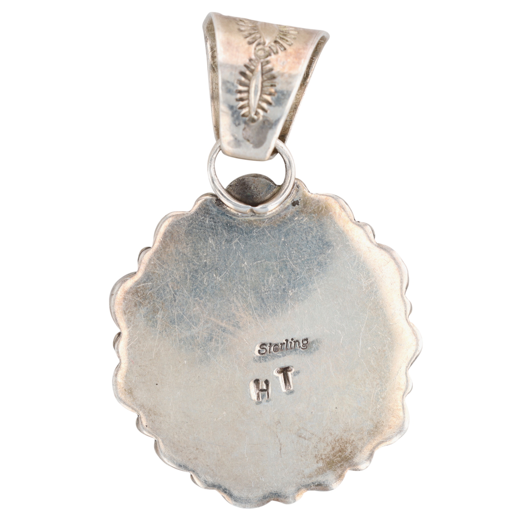 Herbert Tsosie Navajo Sterling Turquoise Cluster Pendant