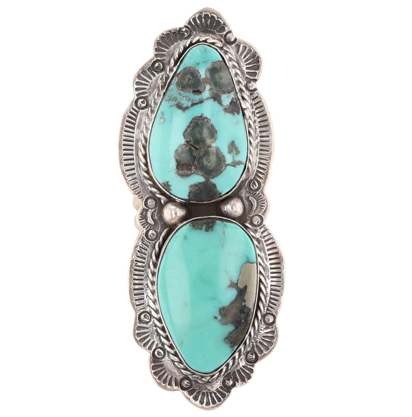 Boyd Ashley Navajo Sterling Kingman Turquoise Finger Length Ring Sz 11