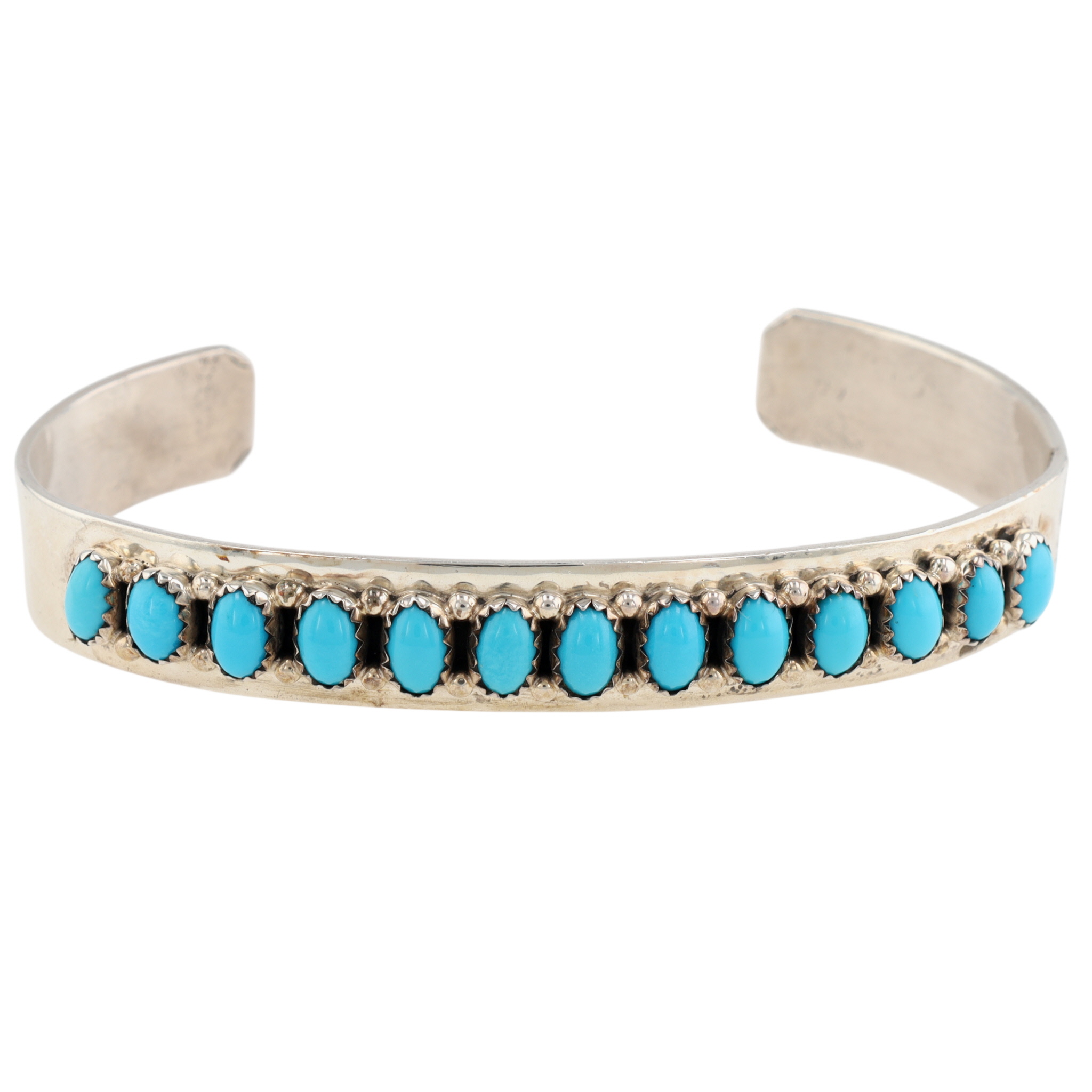 Patrick Yazzie Navajo Sterling Sleeping Beauty Turquoise Cuff Bracelet