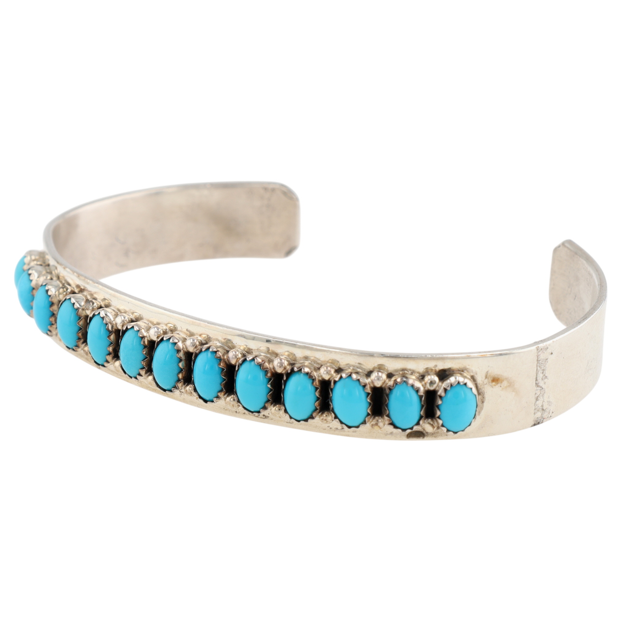 Patrick Yazzie Navajo Sterling Sleeping Beauty Turquoise Cuff Bracelet