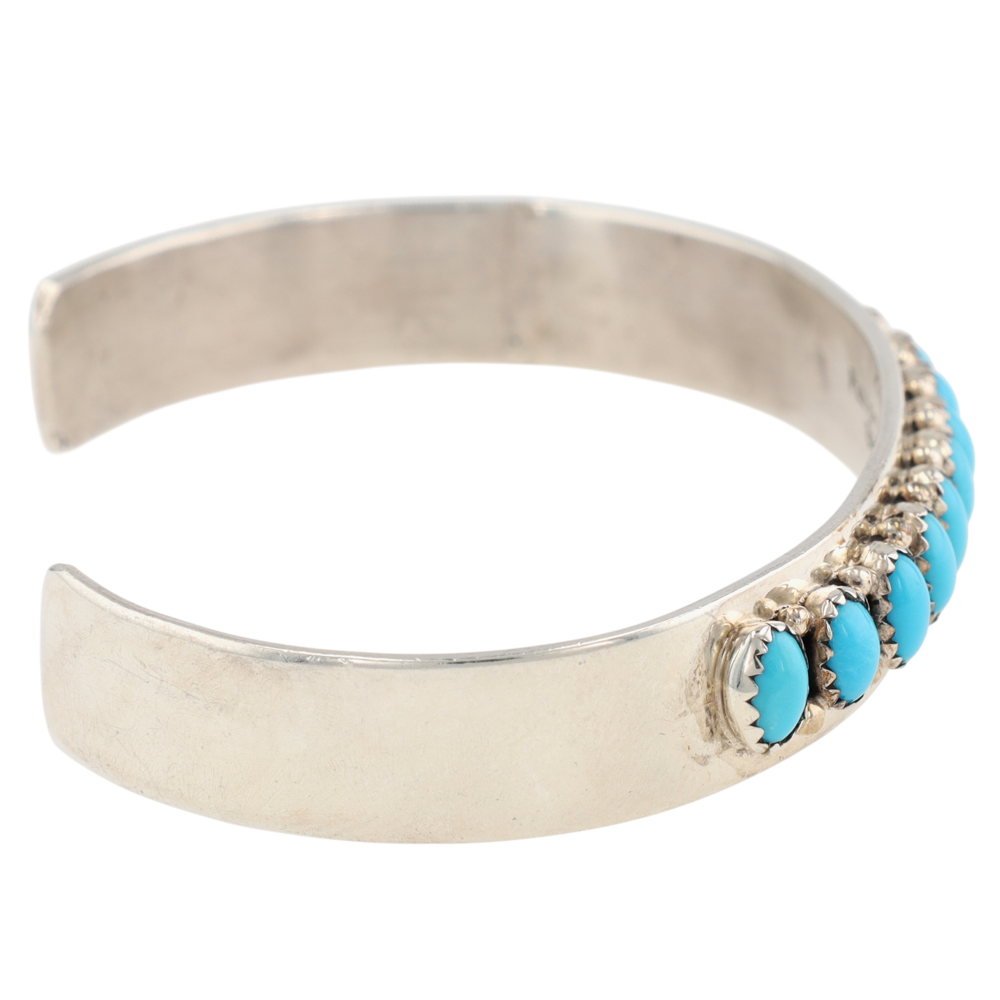 Patrick Yazzie Navajo Sterling Sleeping Beauty Turquoise Cuff Bracelet