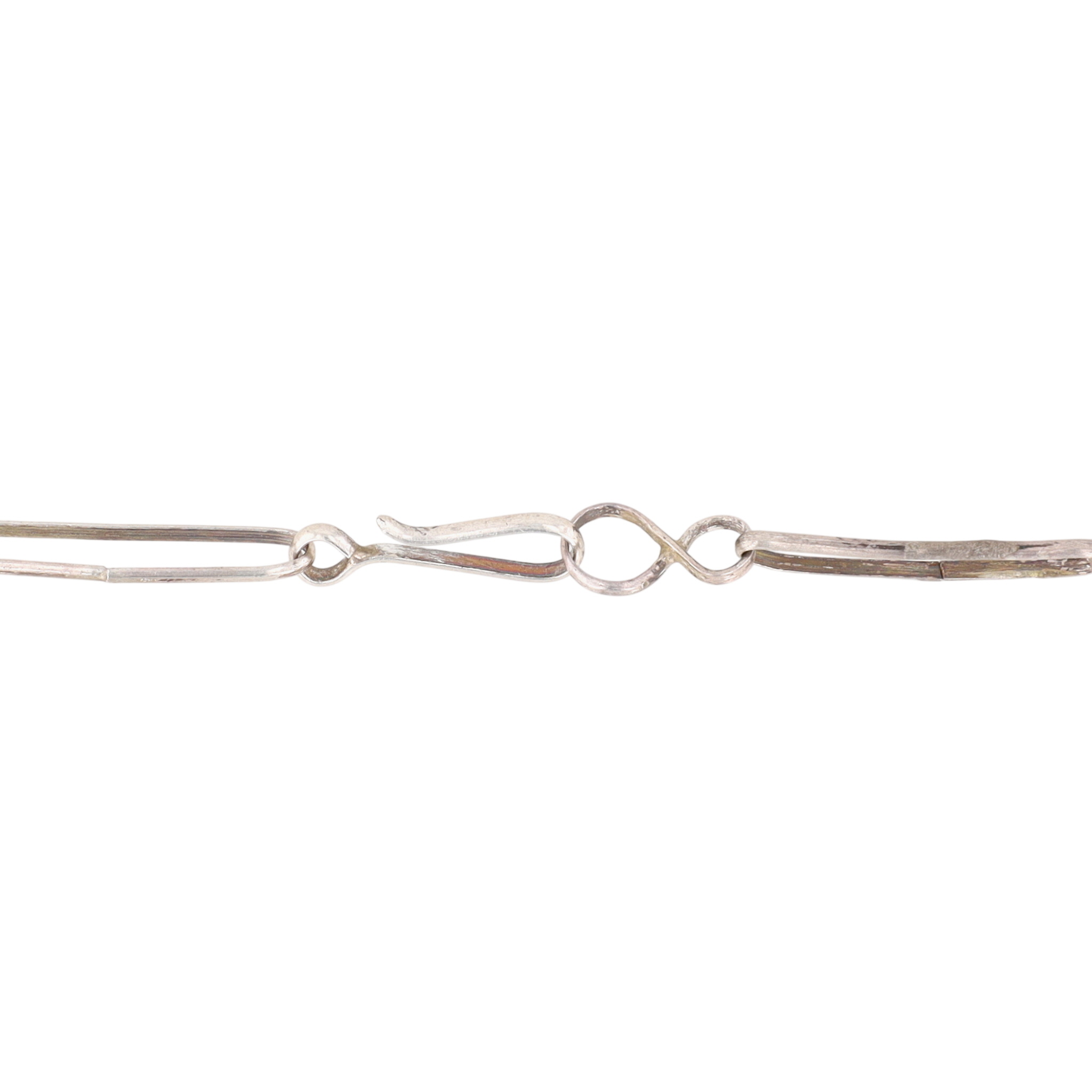 Emma Bowekaty Zuni Sterling Multi-Stone Inlay Teardrop Necklace
