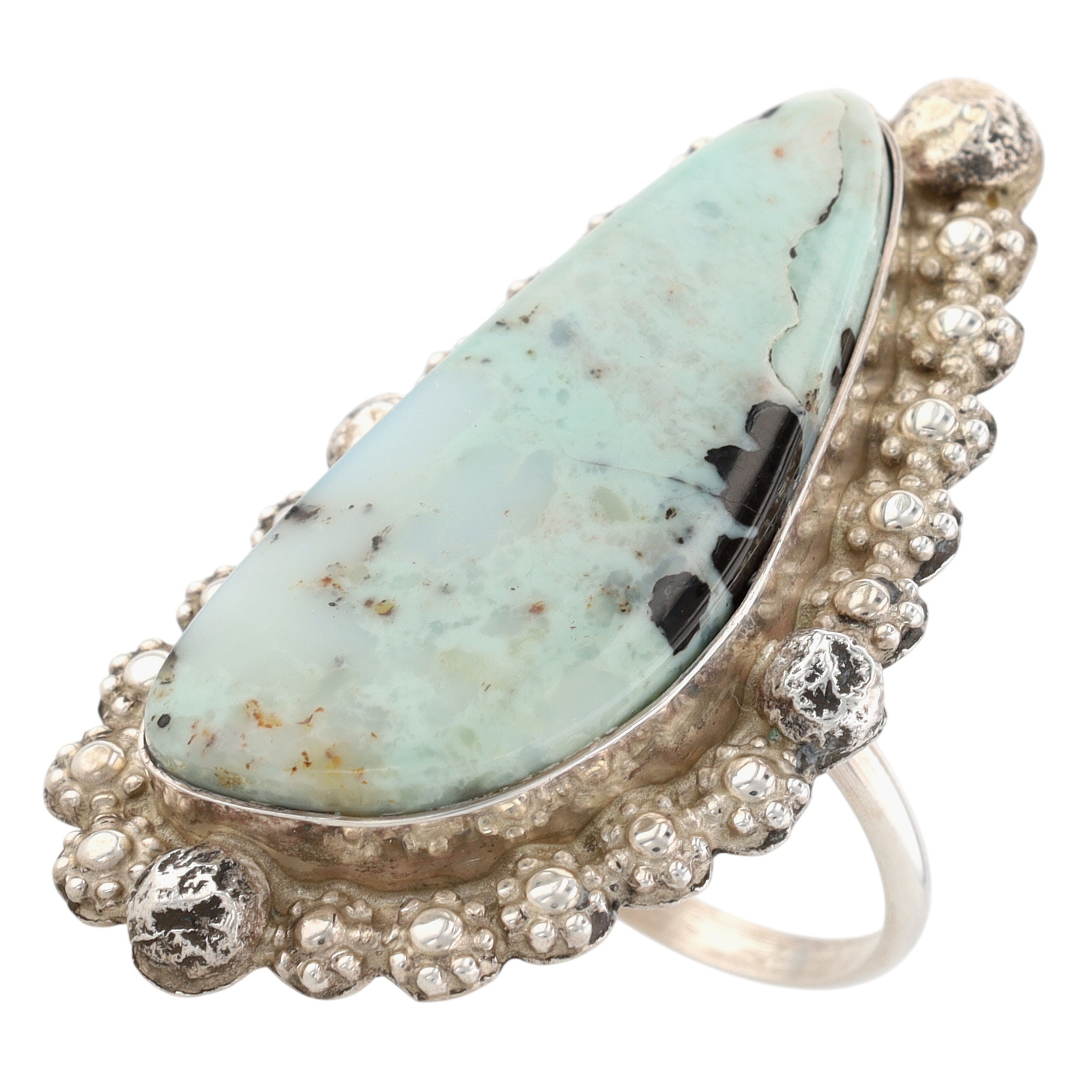 Maxx Laate Zuni Sterling Variscite Ring Sz 9.5