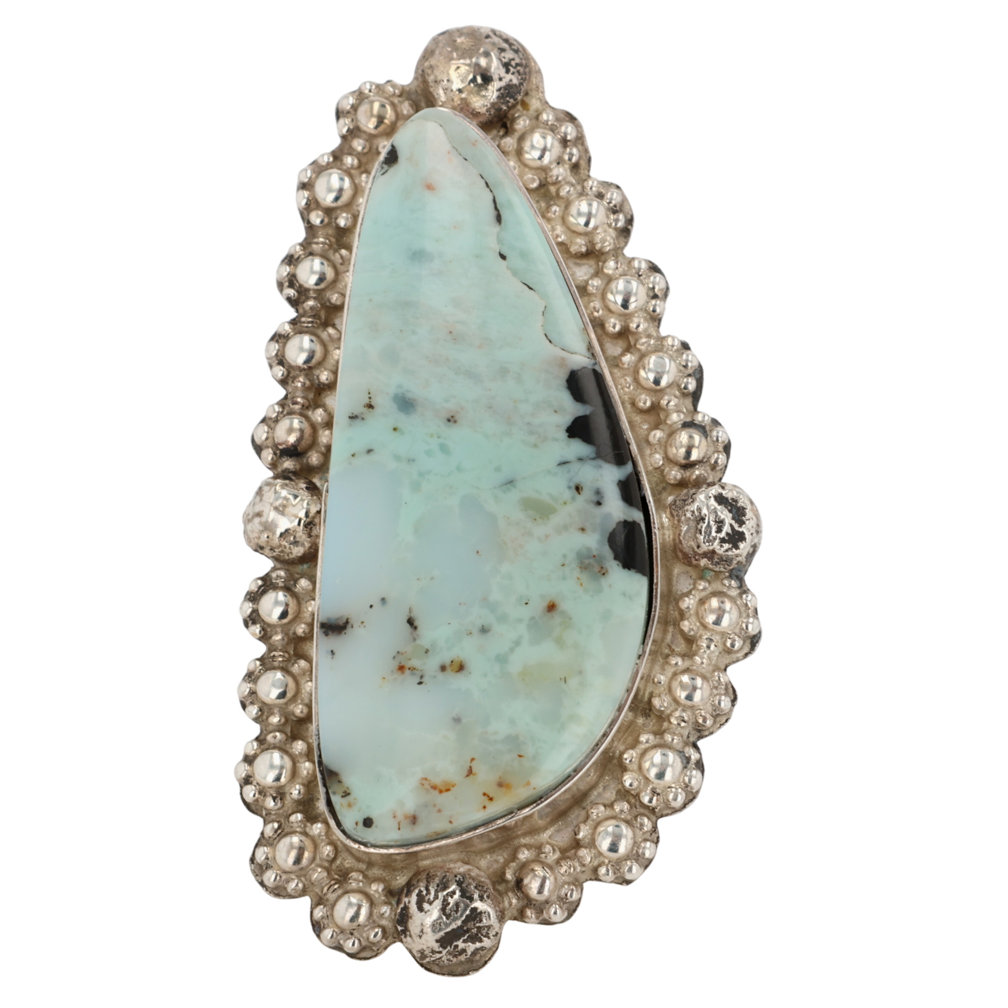 Maxx Laate Zuni Sterling Variscite Ring Sz 9.5