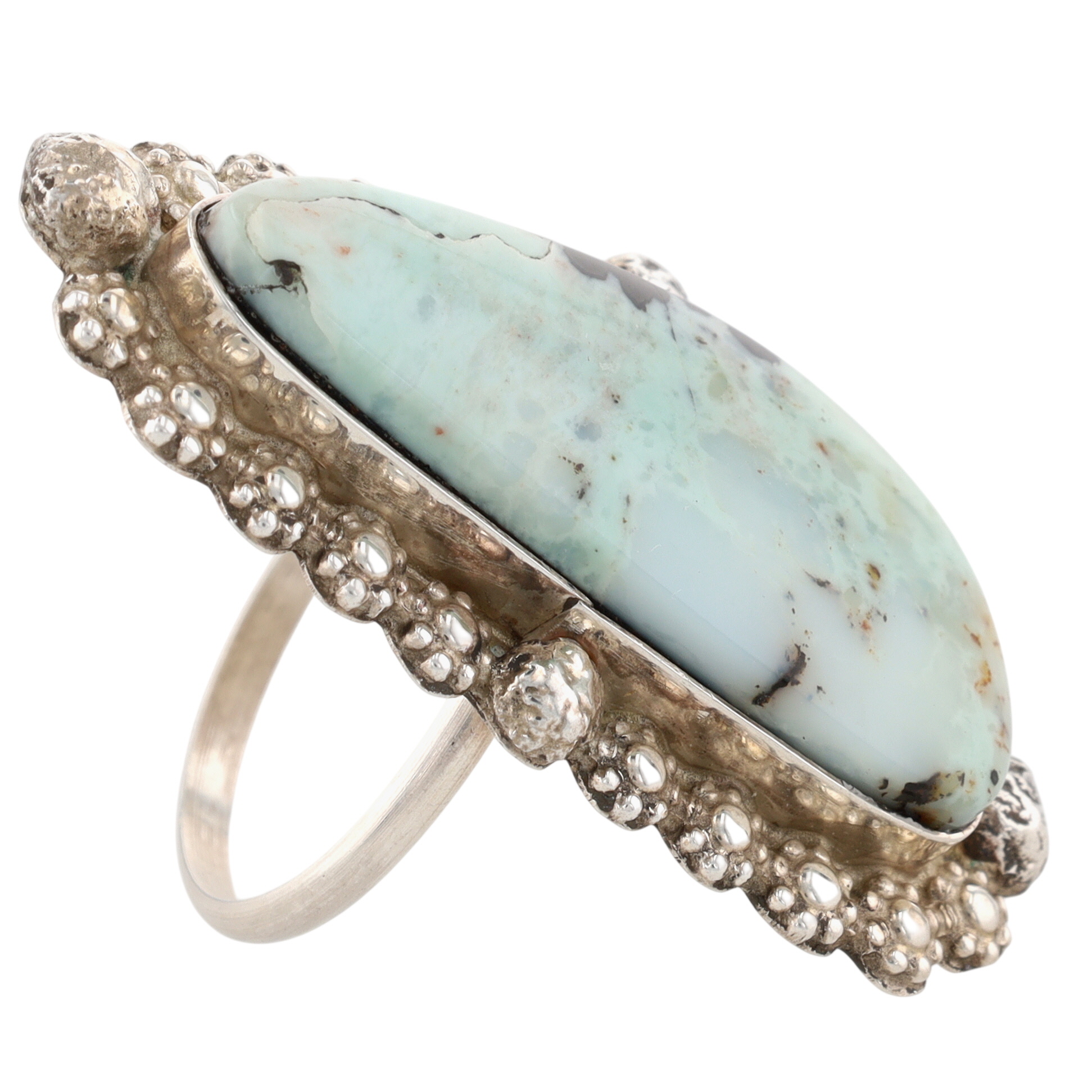 Maxx Laate Zuni Sterling Variscite Ring Sz 9.5