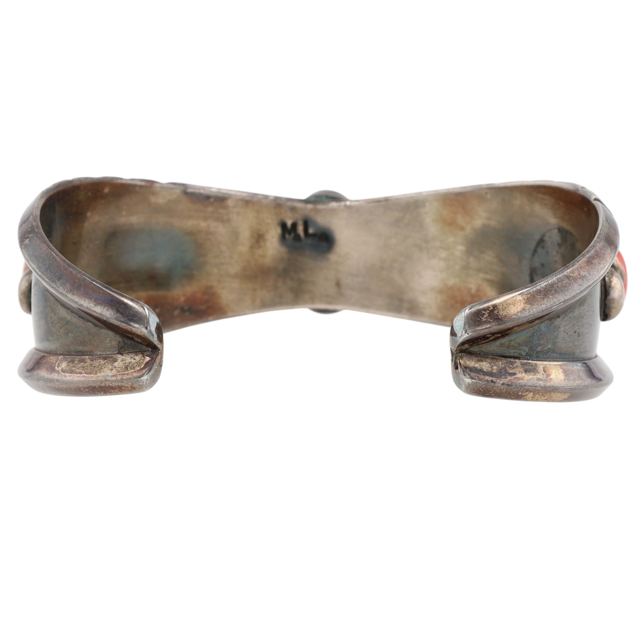 Margaret Lee Navajo Sterling Turquoise Coral Cuff Bracelet