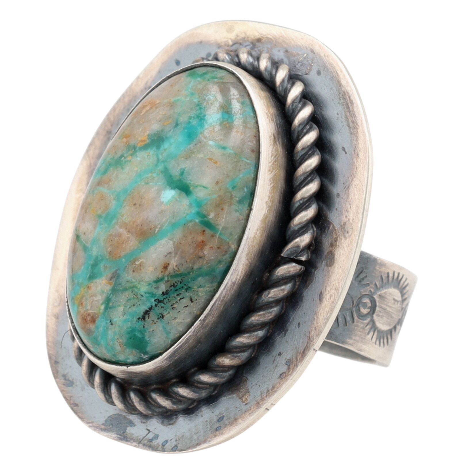 Bessie Skeets Navajo Sterling Royston Turquoise Ring Sz 6.5