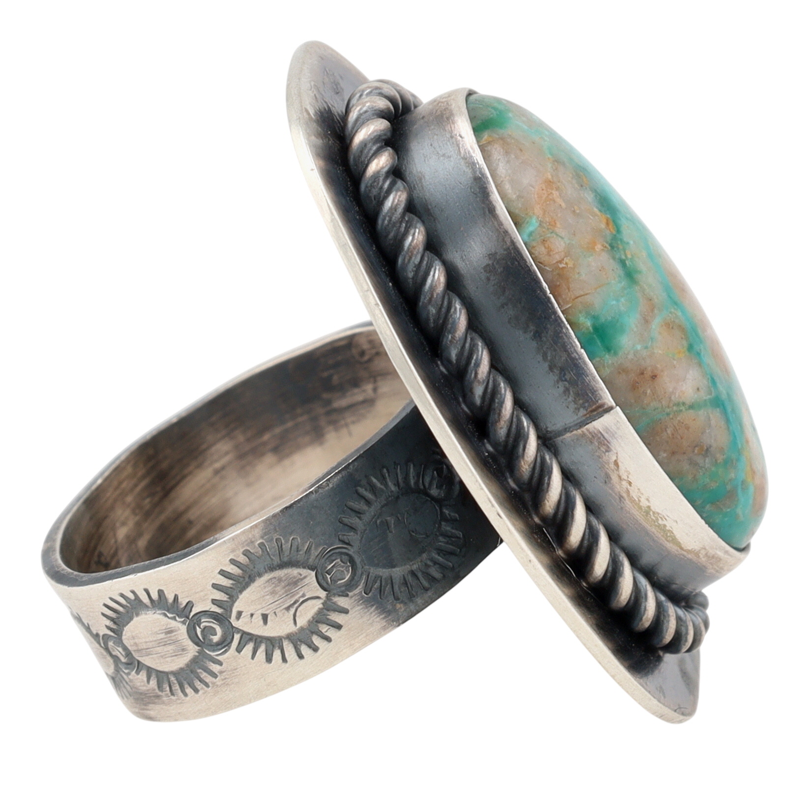 Bessie Skeets Navajo Sterling Royston Turquoise Ring Sz 6.5