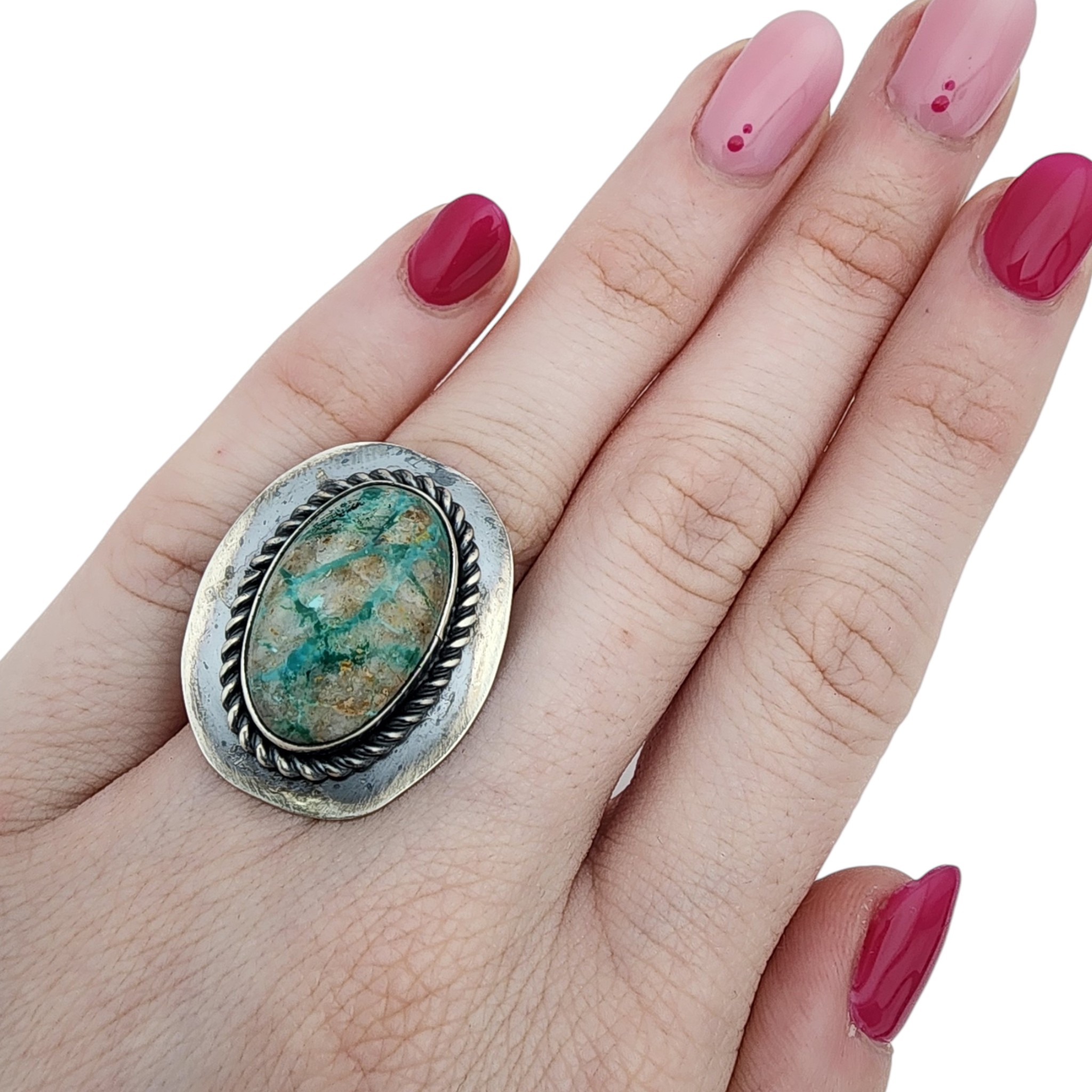 Bessie Skeets Navajo Sterling Royston Turquoise Ring Sz 6.5