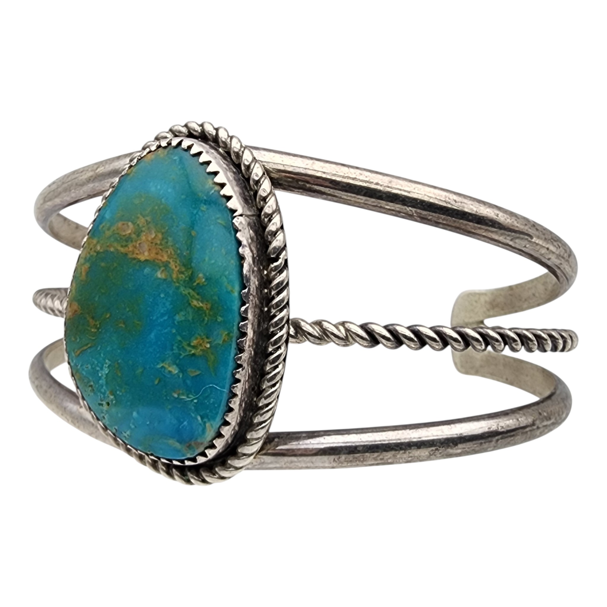 M. Burnside Navajo Sterling Turquoise Cuff Bracelet