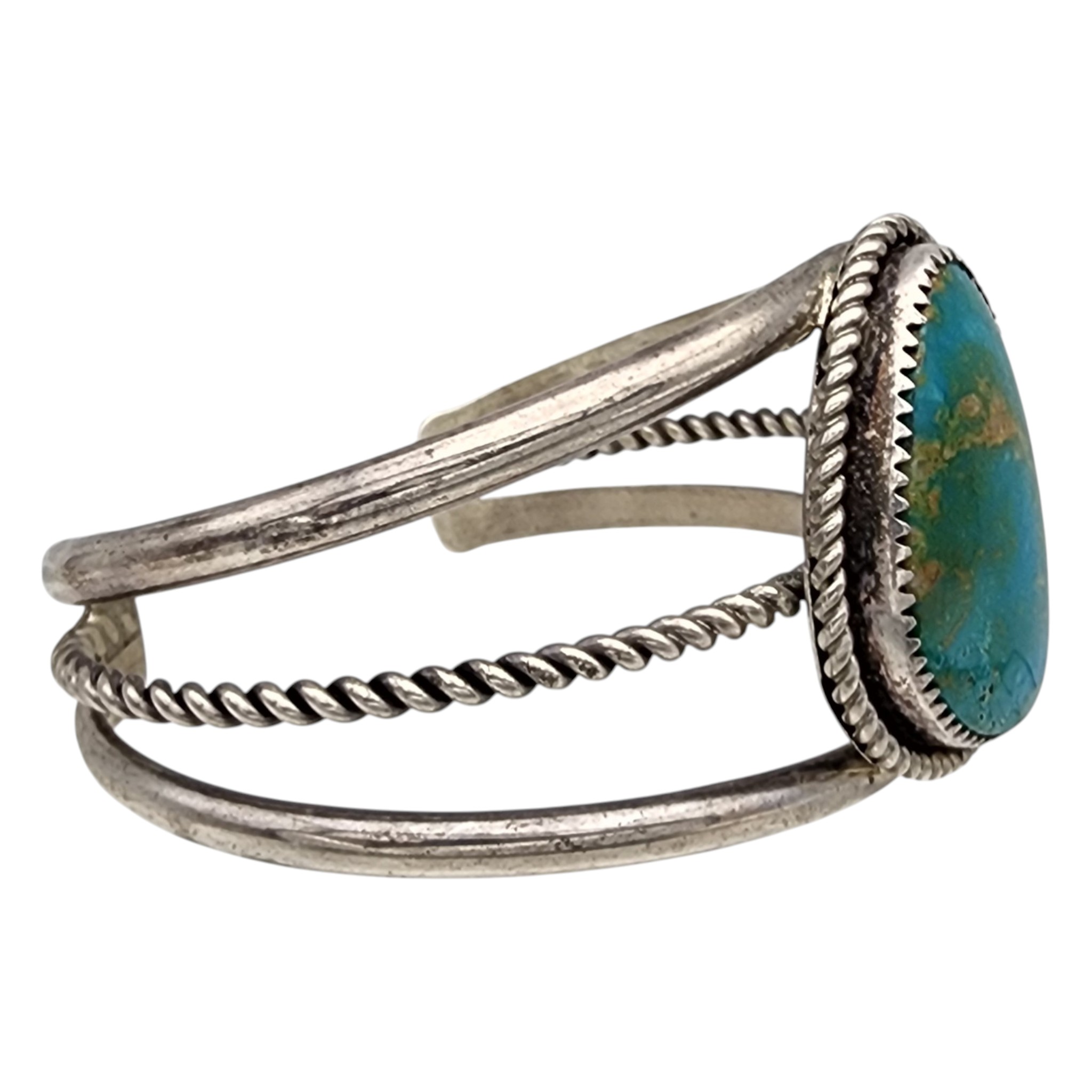 M. Burnside Navajo Sterling Turquoise Cuff Bracelet