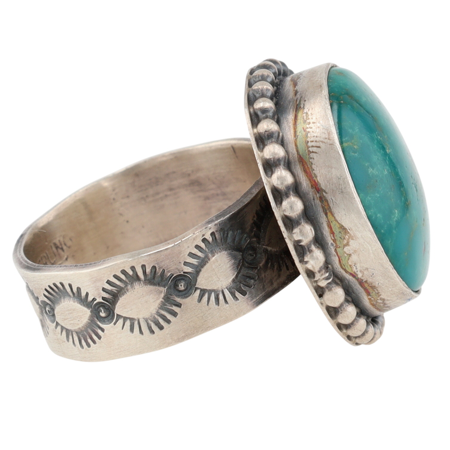 Eli Skeets Navajo Sterling Royston Turquoise Ring Sz 6.5
