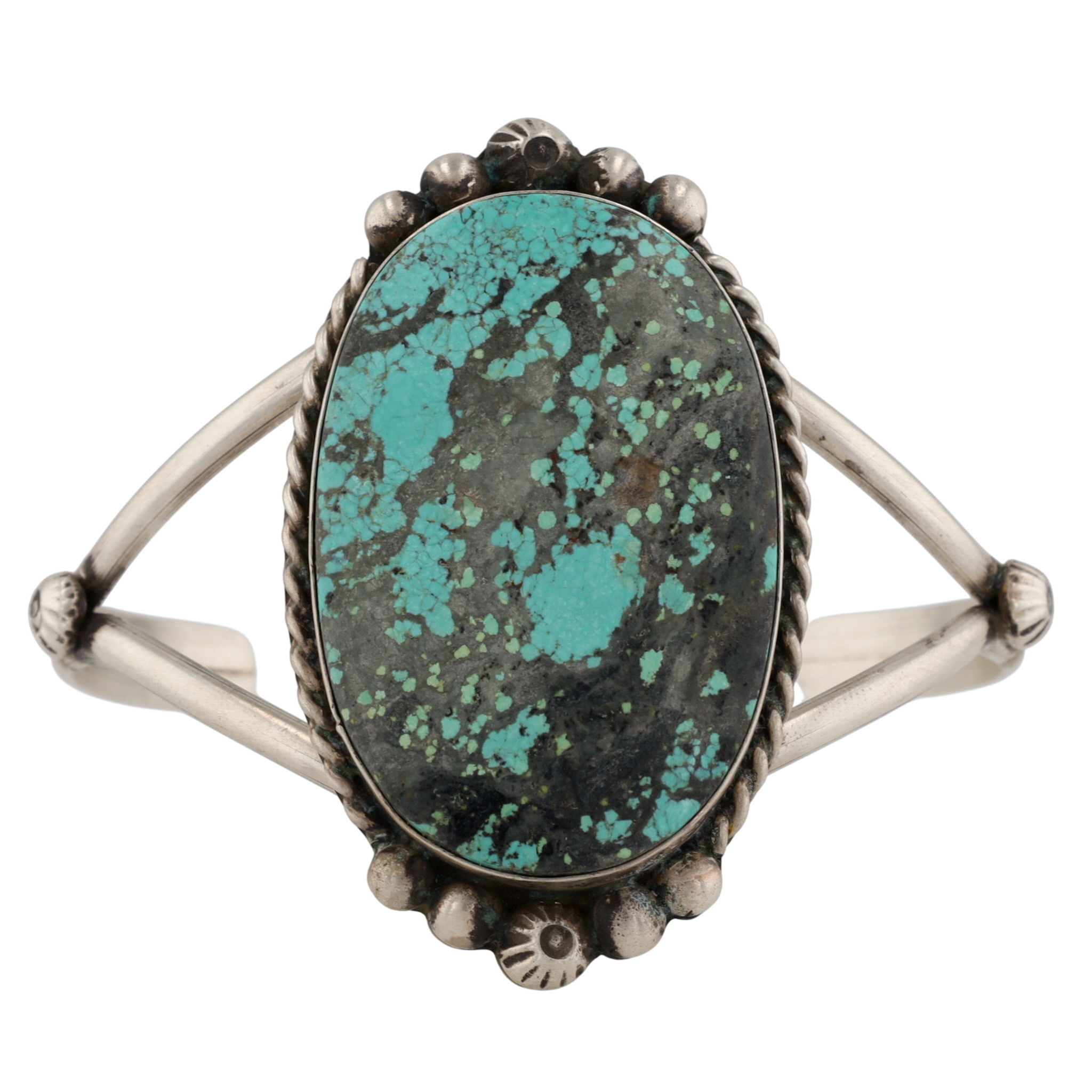 Augustine Largo Navajo Sterling #8 Turquoise Cuff Bracelet