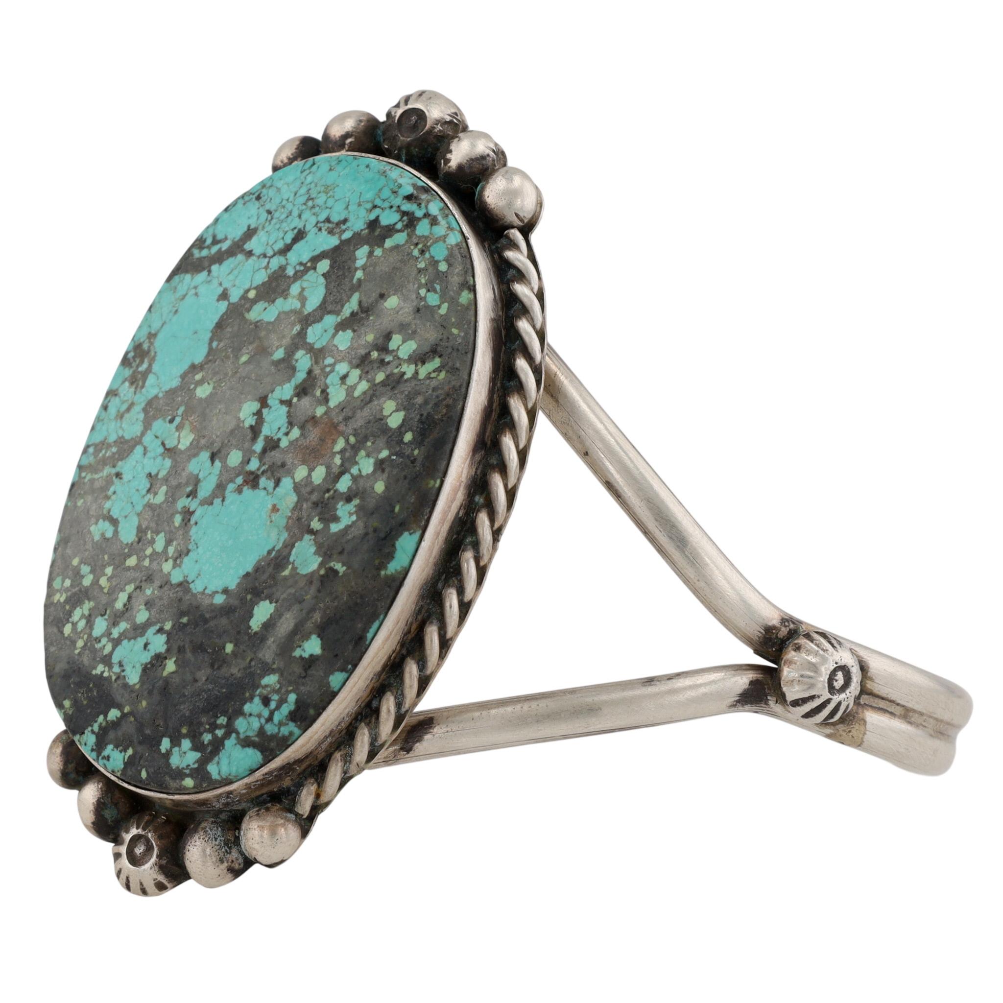 Augustine Largo Navajo Sterling #8 Turquoise Cuff Bracelet