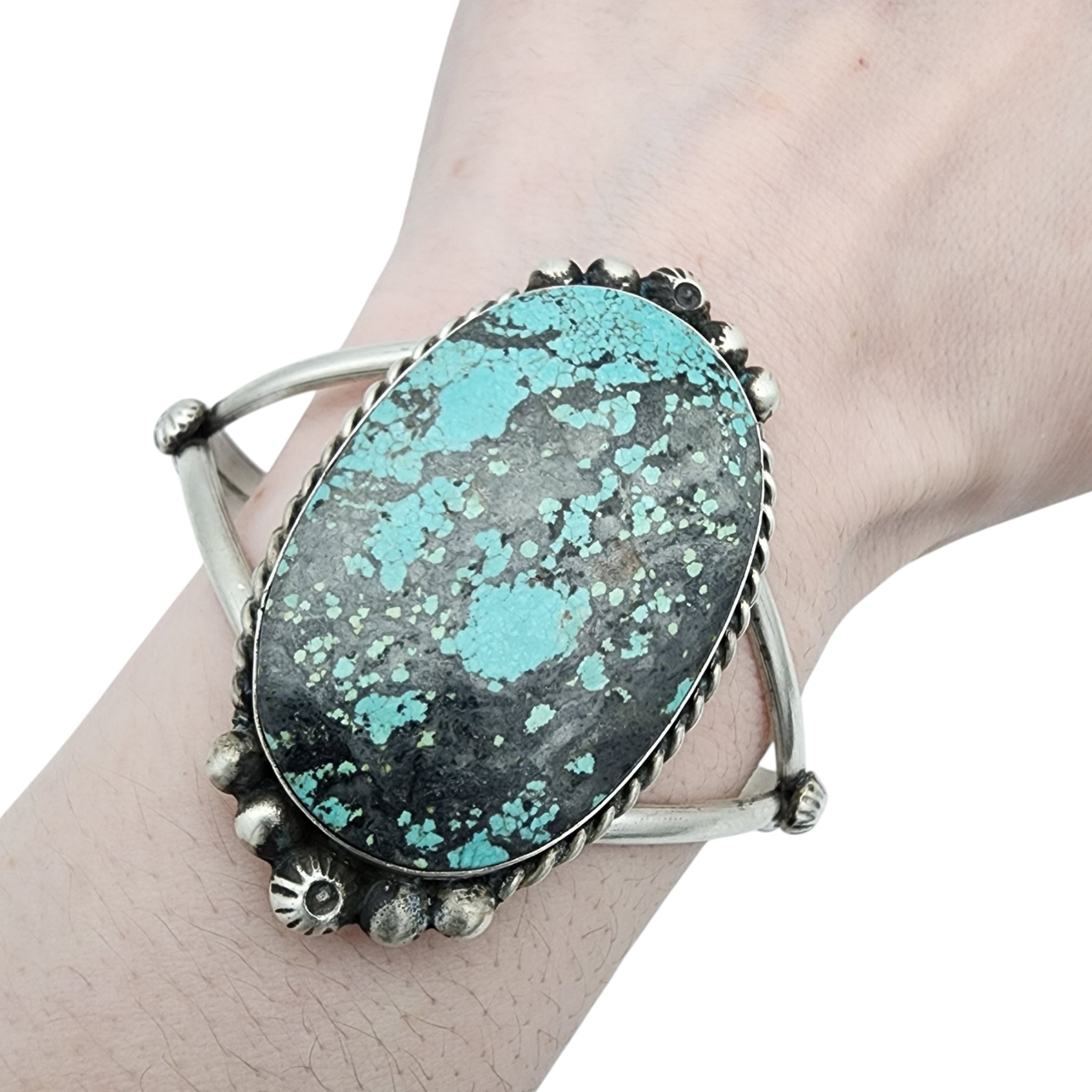Augustine Largo Navajo Sterling #8 Turquoise Cuff Bracelet