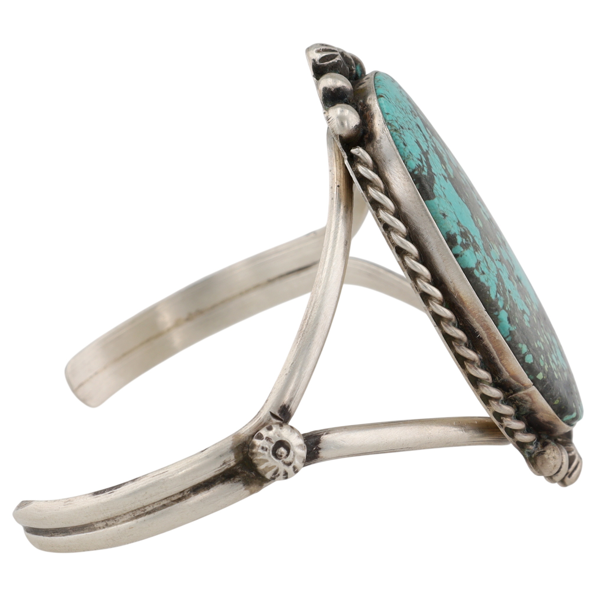 Augustine Largo Navajo Sterling #8 Turquoise Cuff Bracelet