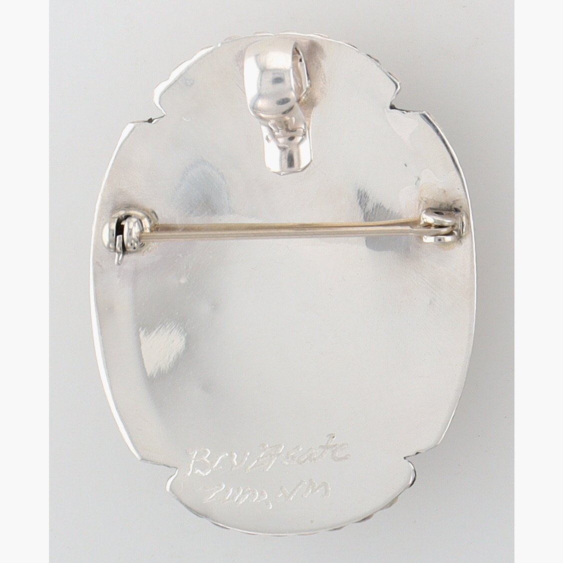 Beverly Etsate Zuni Sterling Raised Inlay Angel Pendant/Brooch