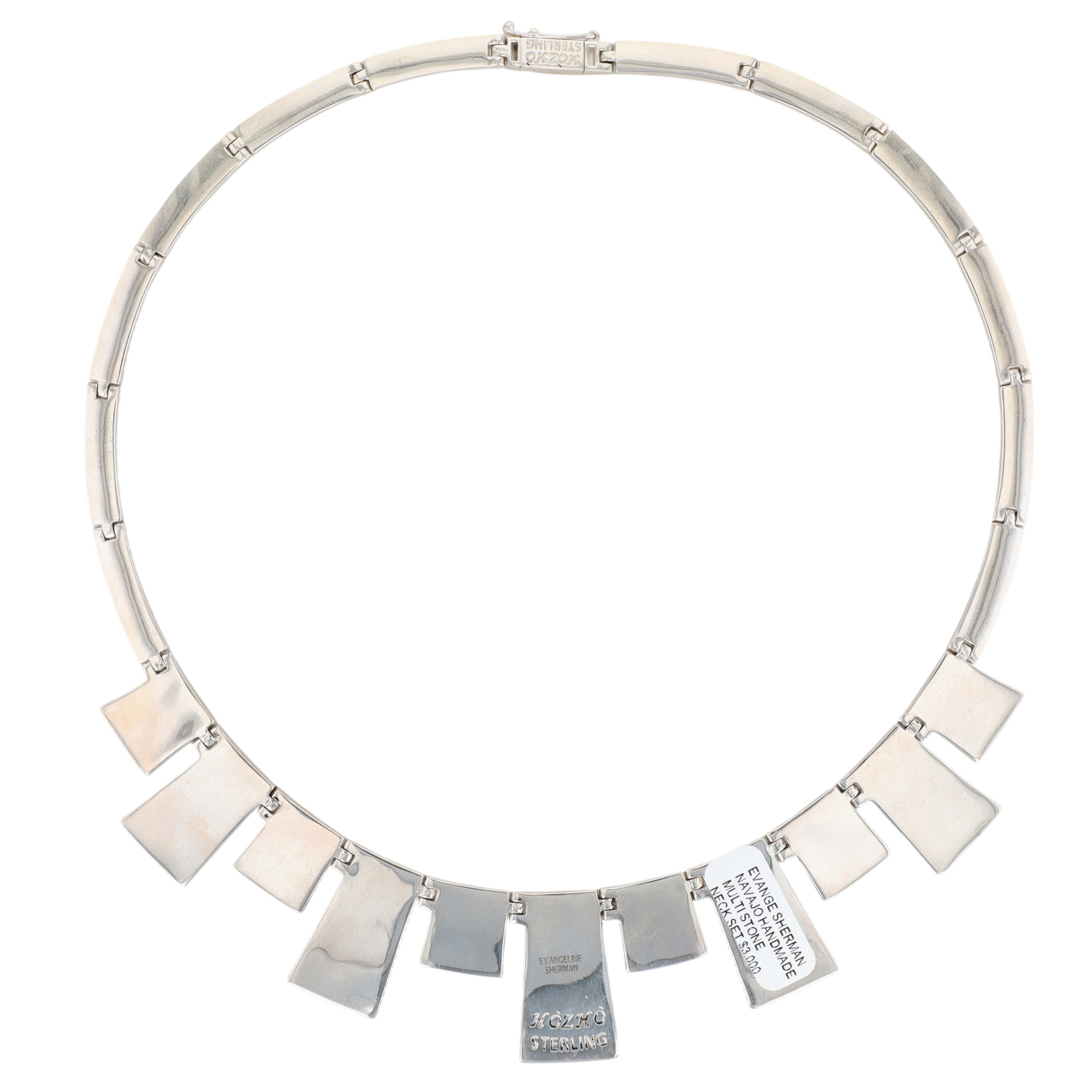 Evangeline Sherman Navajo Sterling Multi-Stone Inlay Necklace