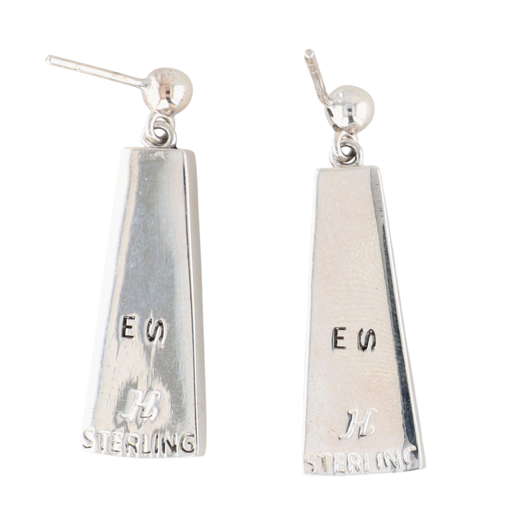 Evangeline Sherman Navajo Sterling Multi-Stone Inlay Earrings
