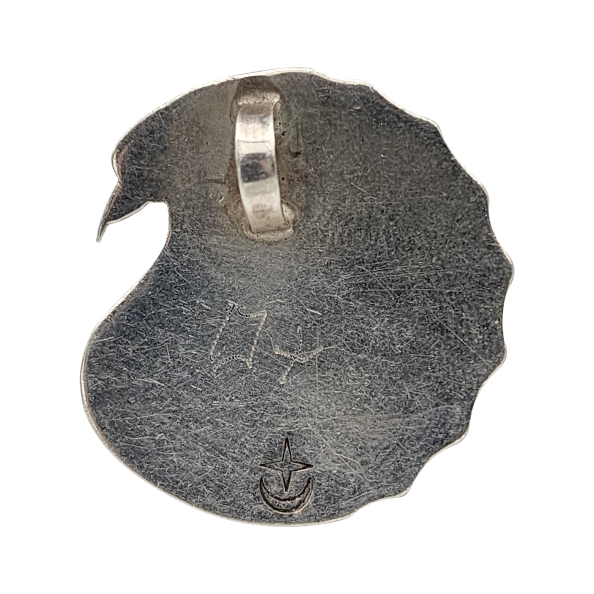 Vintage Billy Ray Hawee Hopi Sterling Bird Overlay Pendant