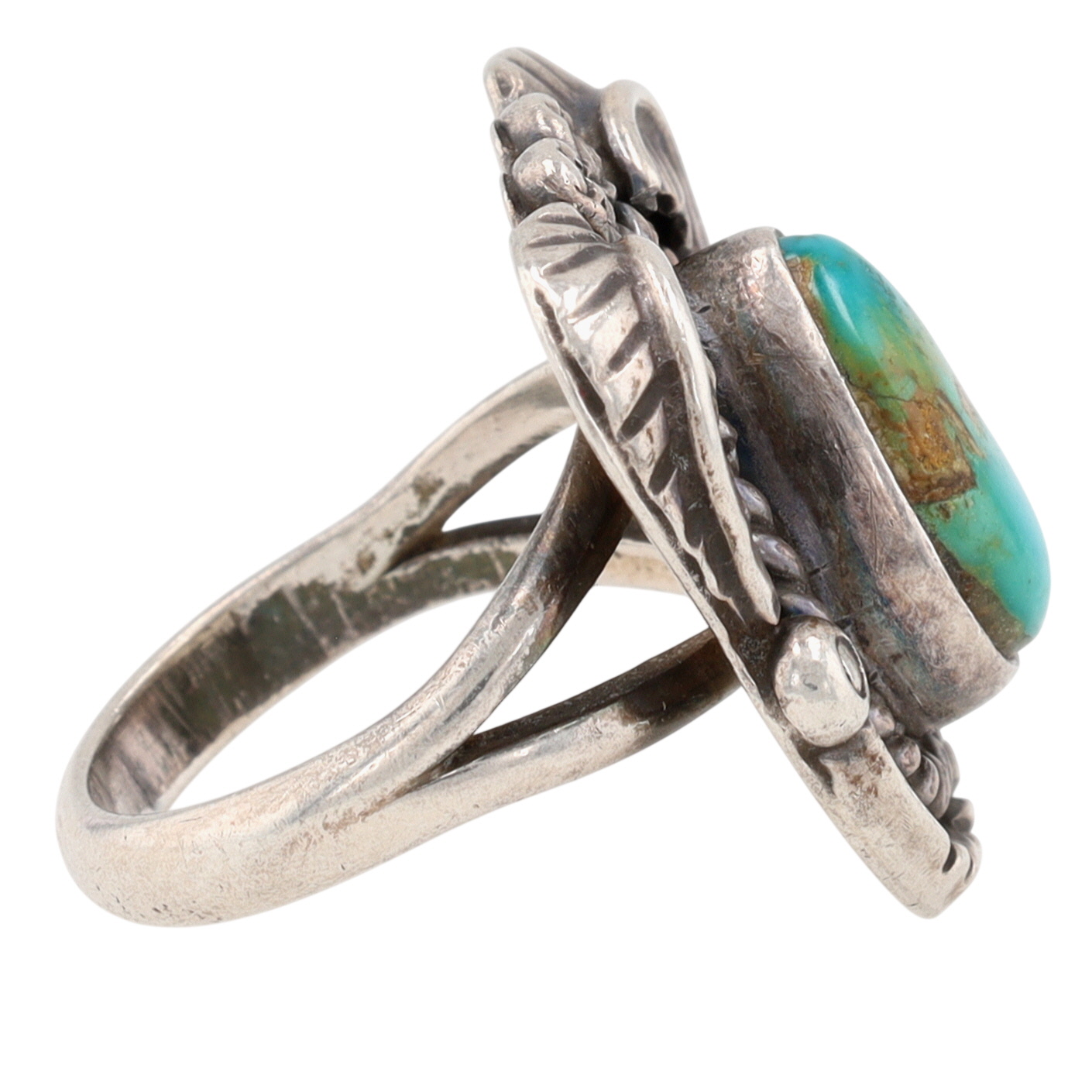 Vintage Navajo Sterling Turquoise Ring Sz 5.25