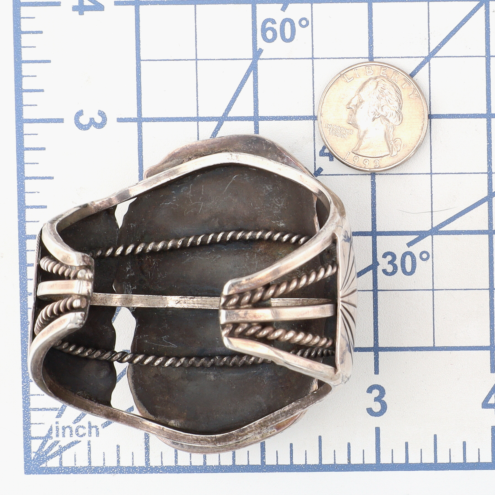 Huge Vintage Navajo Sterling Turquoise Cuff Bracelet