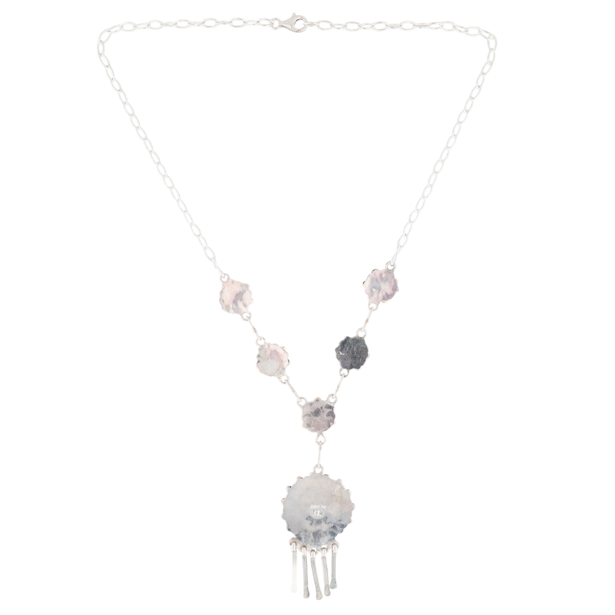 Tricia Leekity Zuni Sterling Coral Petit Point Necklace