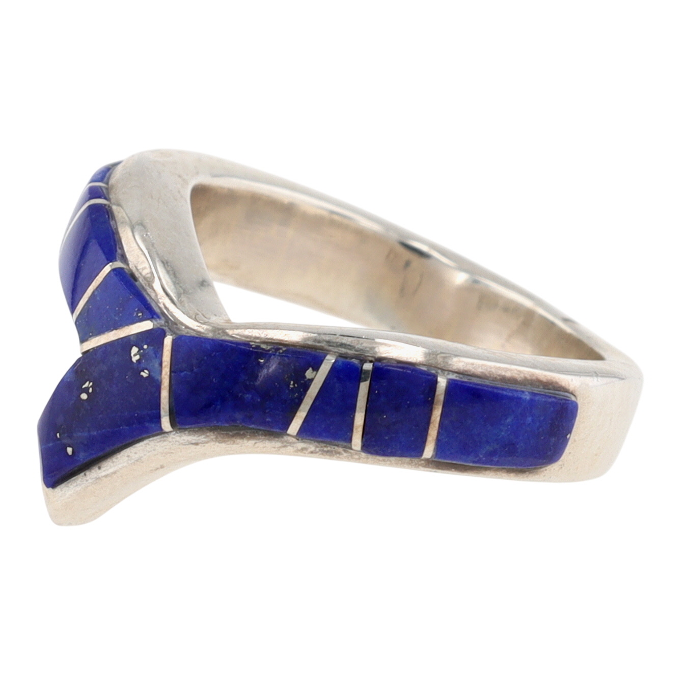 Joanna Charlie Navajo Sterling Lapis Lazuli Inlay Ring Sz 6