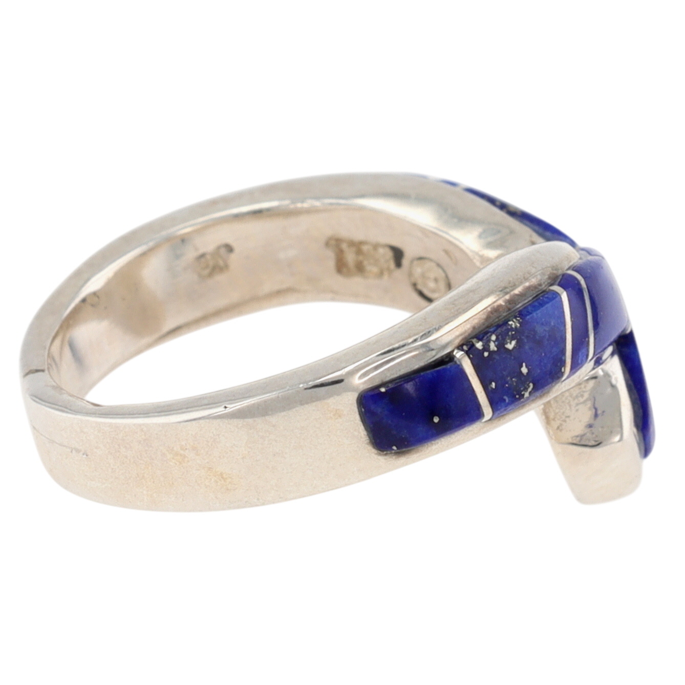 Joanna Charlie Navajo Sterling Lapis Lazuli Inlay Ring Sz 6