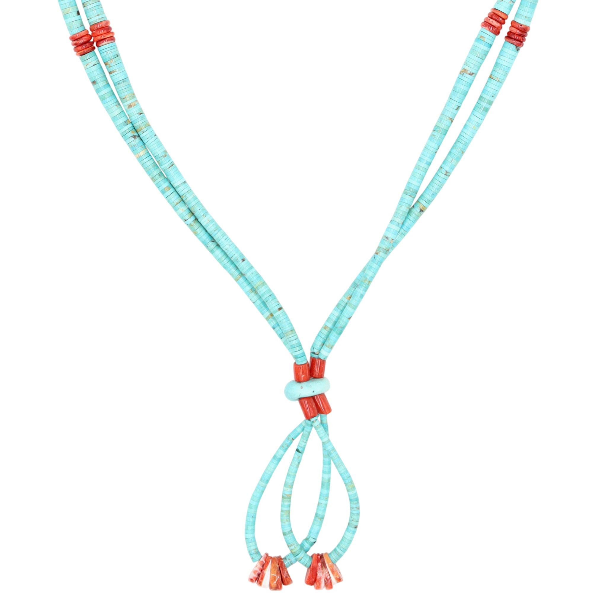 Santo Domingo Sterling Turquoise Coral Jacla Necklace
